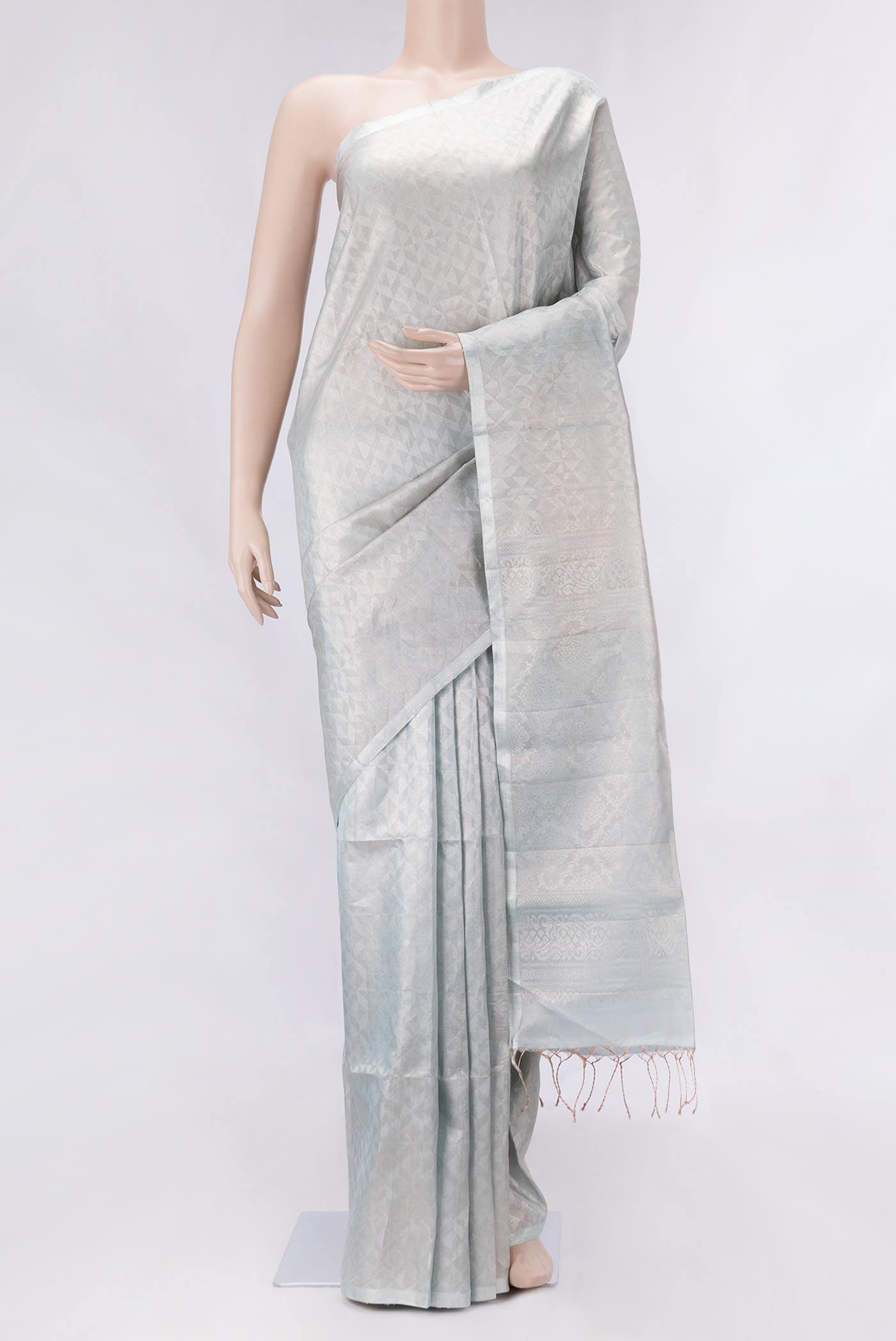 Light Blue Dual Tone Soft Silk Saree