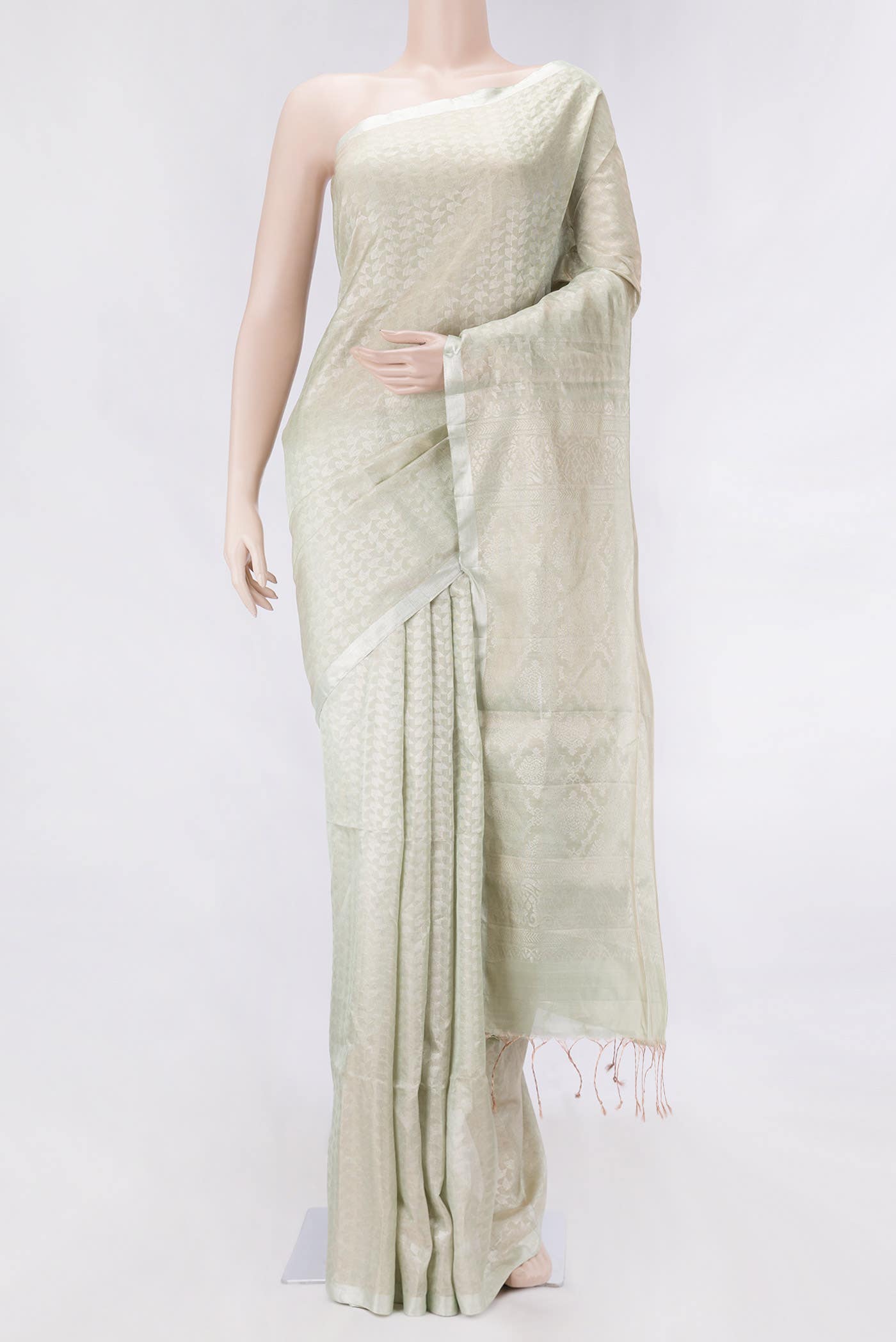 Light Green Dual Tone Soft Silk Saree