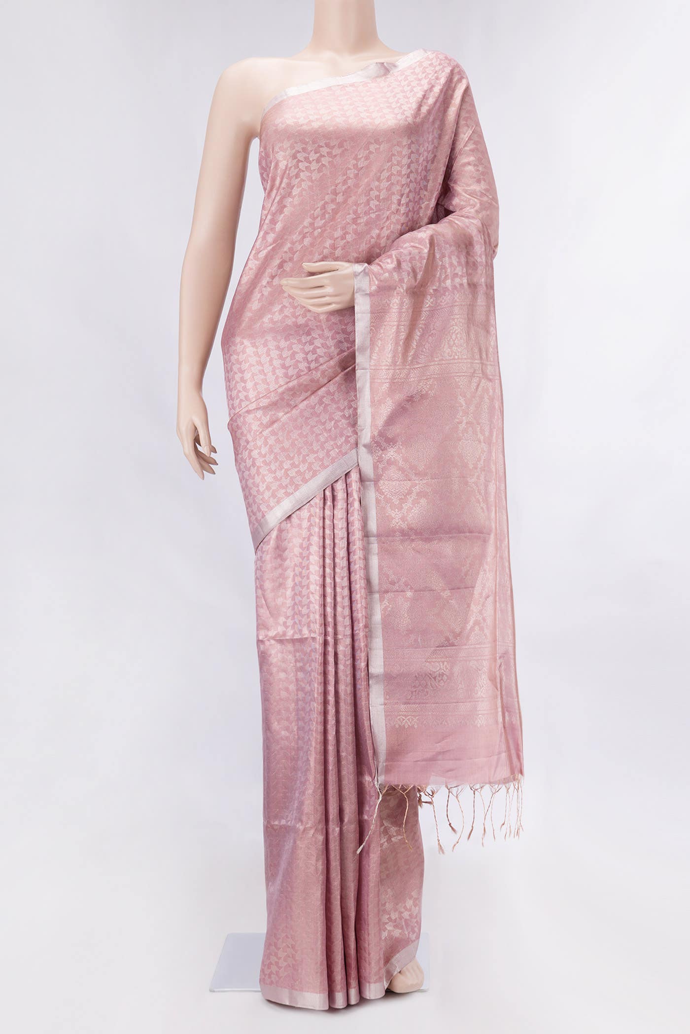 Pink Dual Tone Soft Silk Saree