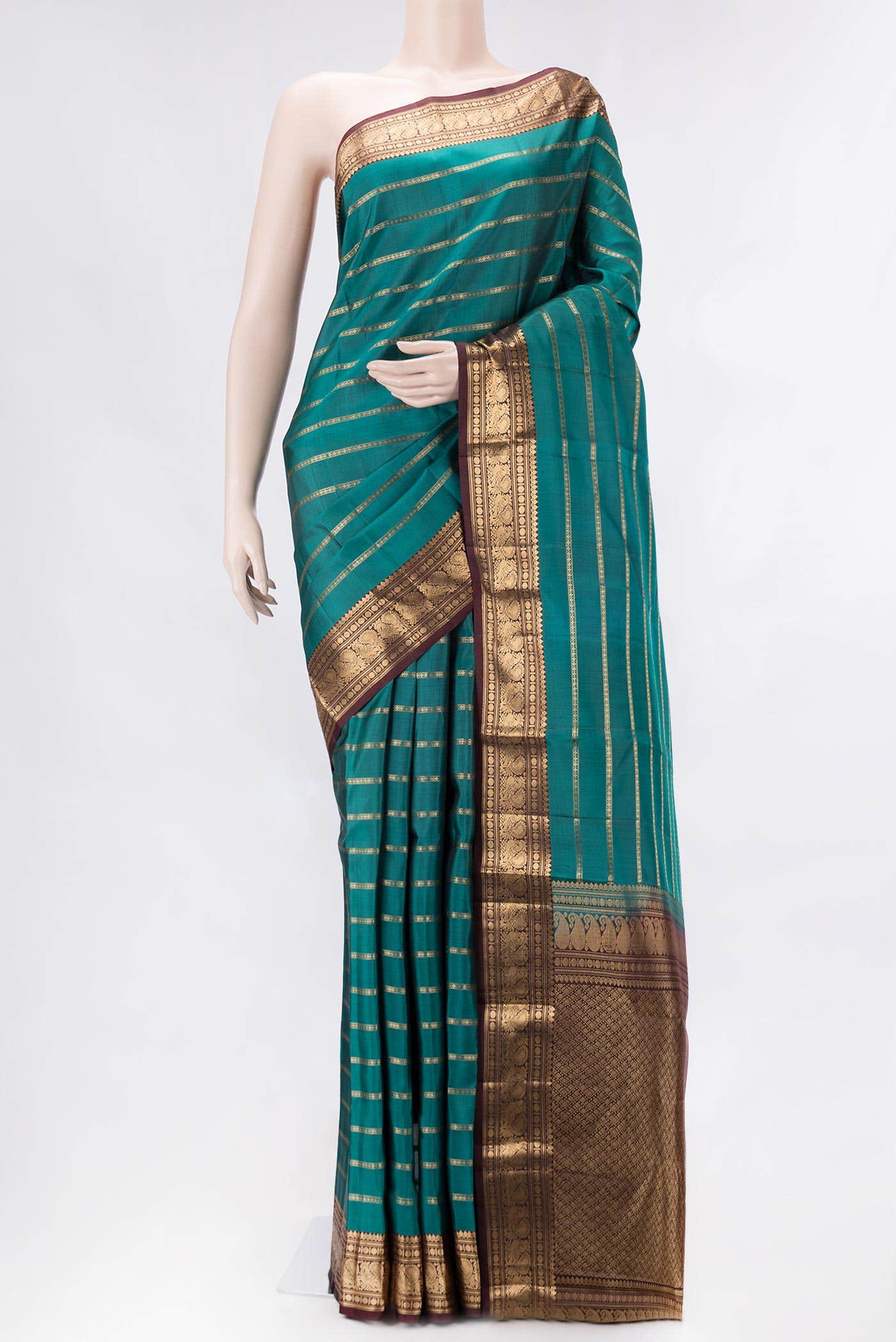 Green Dual Tone Kanchipuram Silk Saree