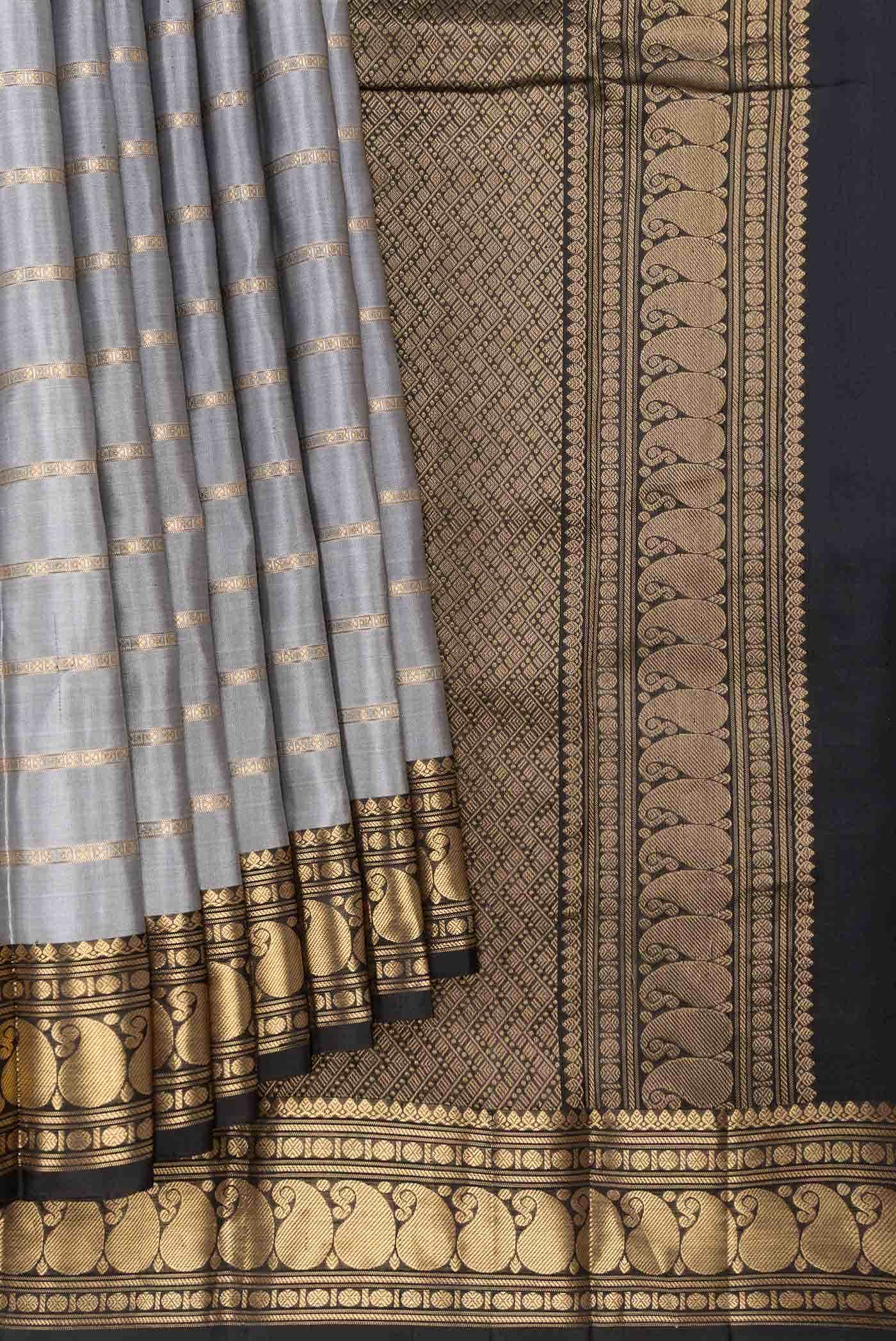 Grey Dual Tone Kanchipuram Silk Saree