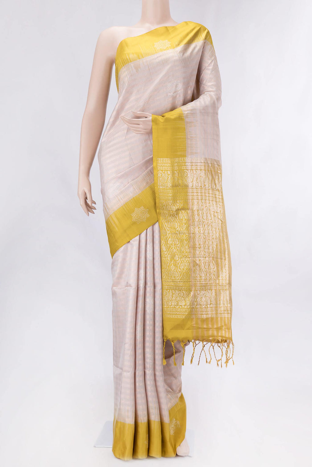 Grey Dual Tone Soft Silk Saree