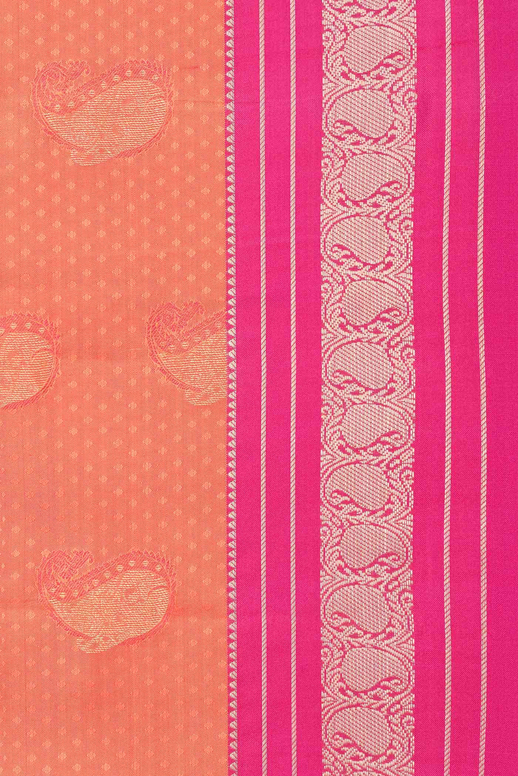 Orange Dual Tone Kanchipuram Silk Saree