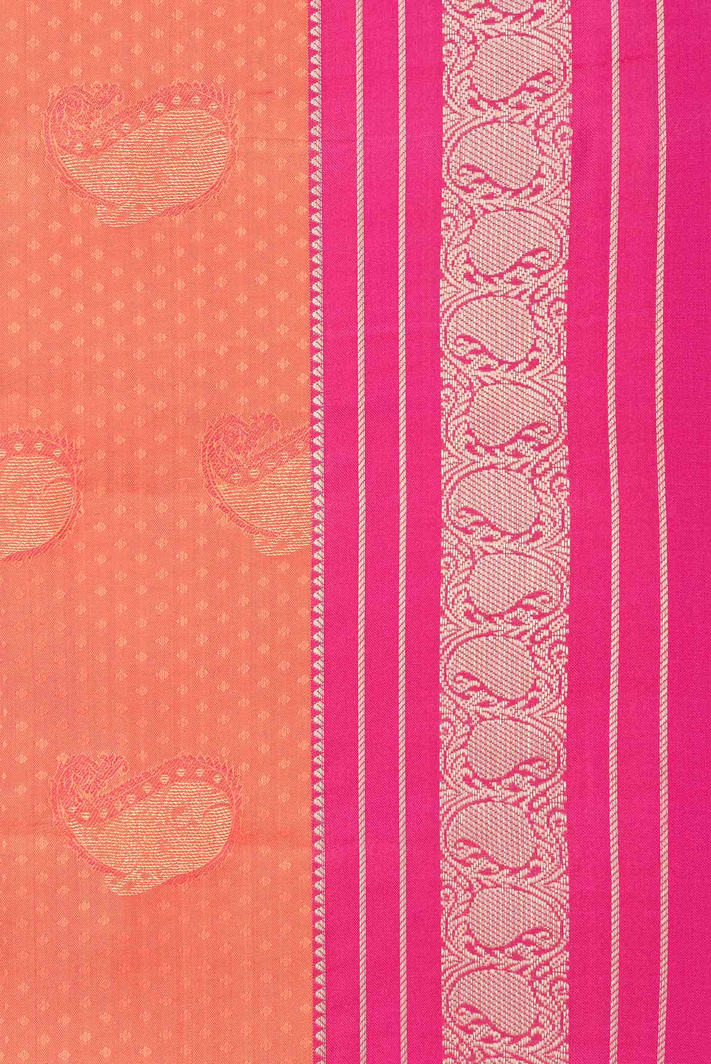 Orange Dual Tone Kanchipuram Silk Saree