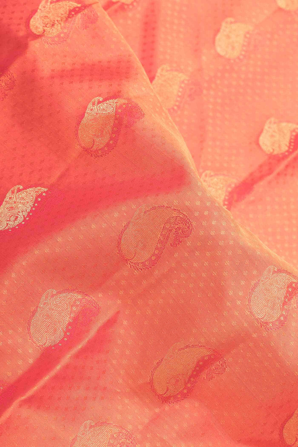 Orange Dual Tone Kanchipuram Silk Saree