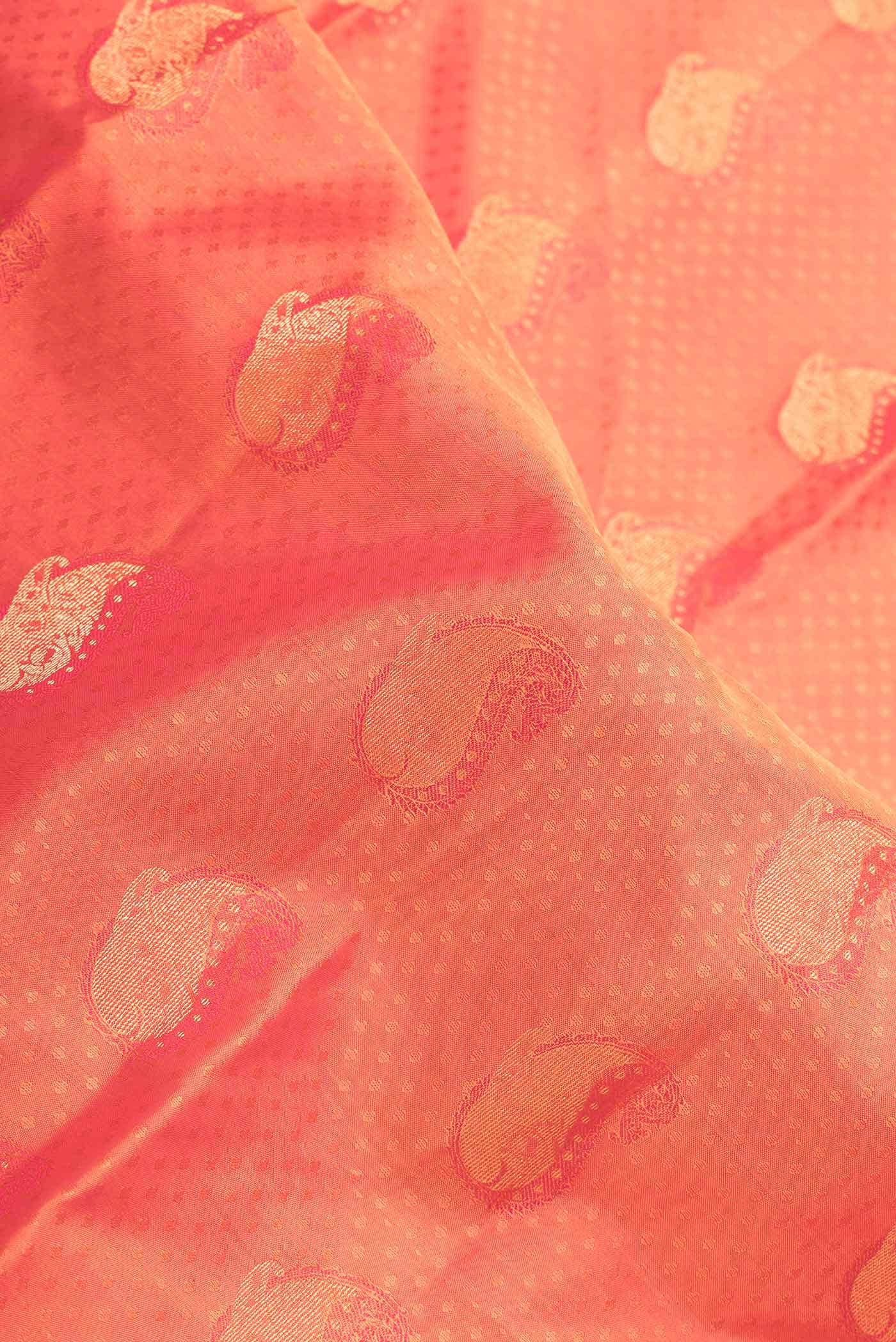 Orange Dual Tone Kanchipuram Silk Saree