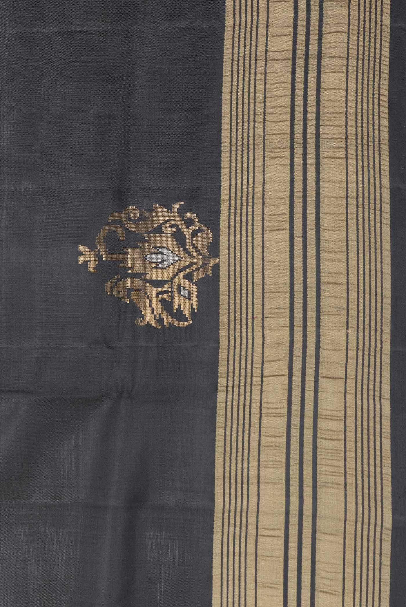 Black Dual Tone Soft Silk Saree