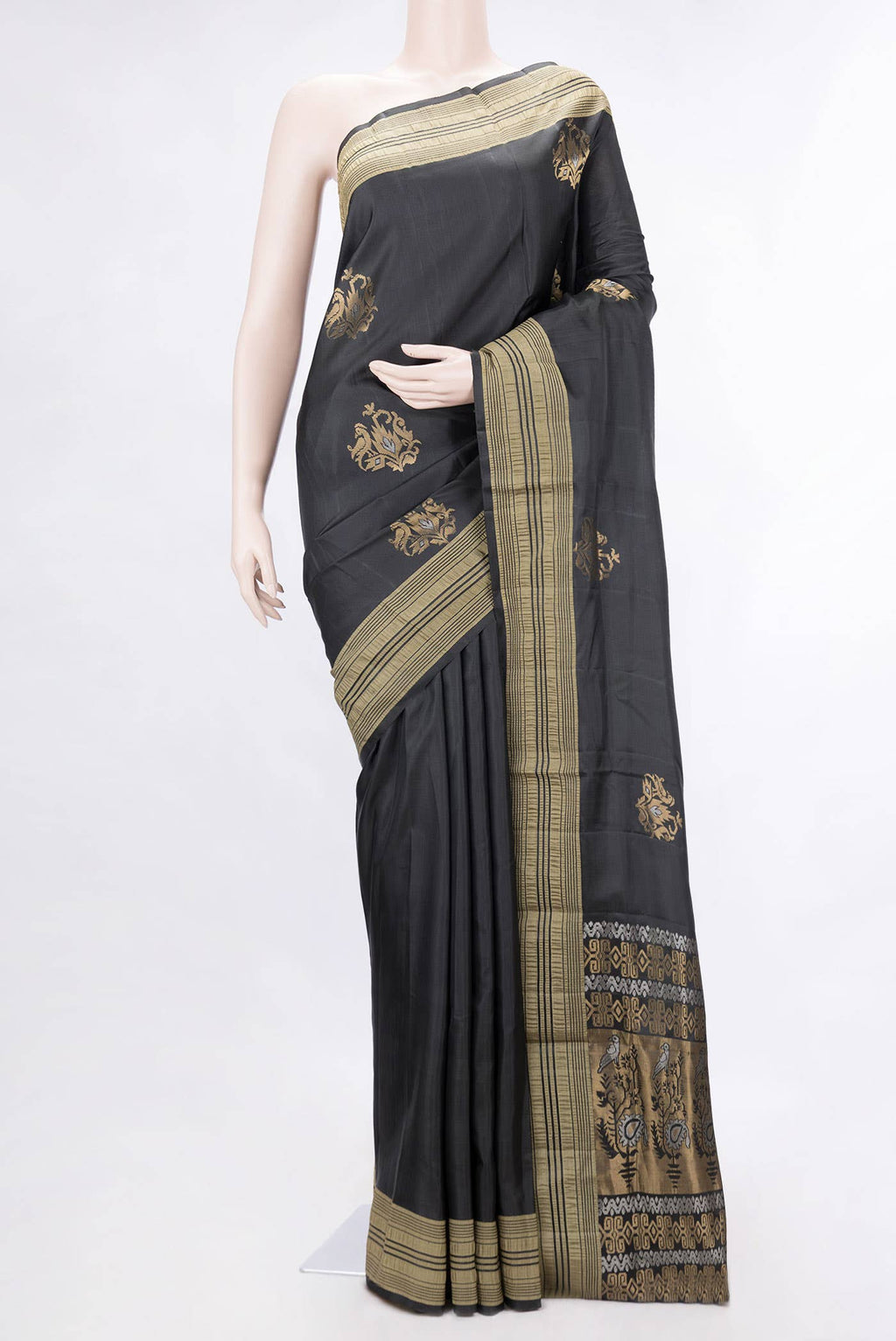 Black Dual Tone Soft Silk Saree