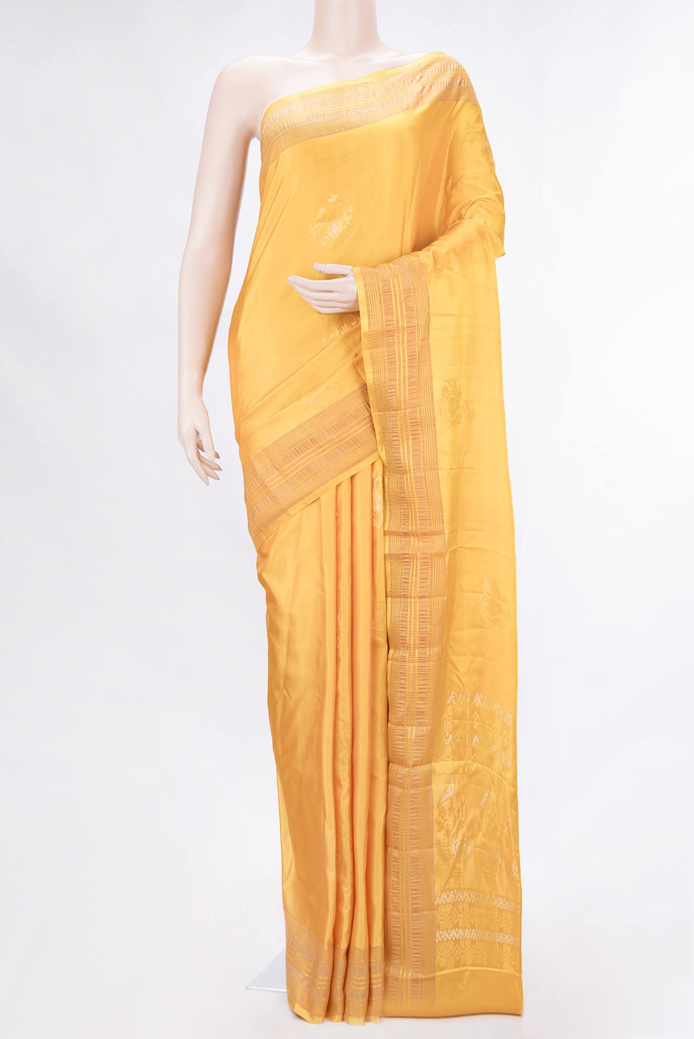 Yellow Dual Tone Soft Silk Saree