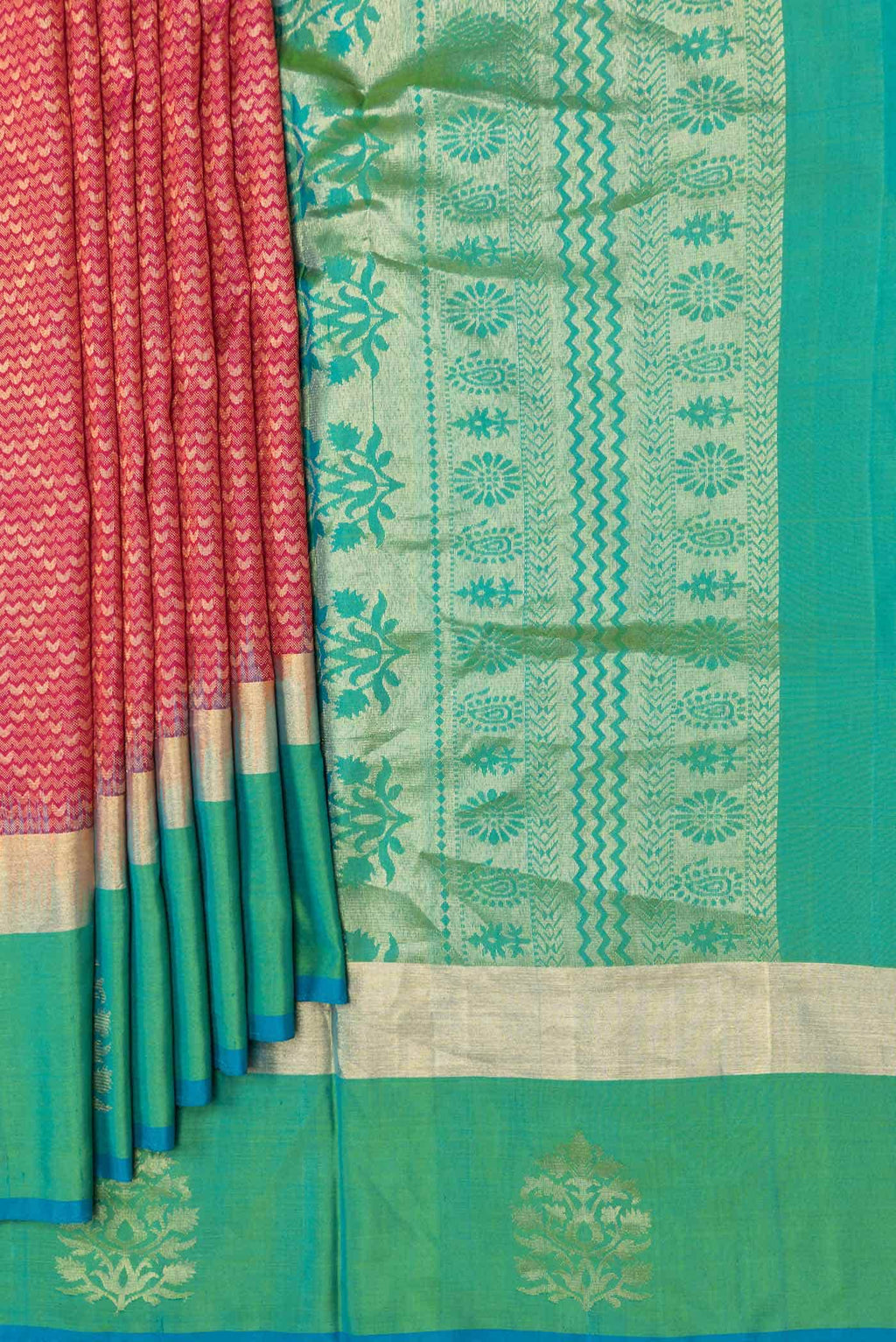 Pink Dual Tone Soft Silk Saree