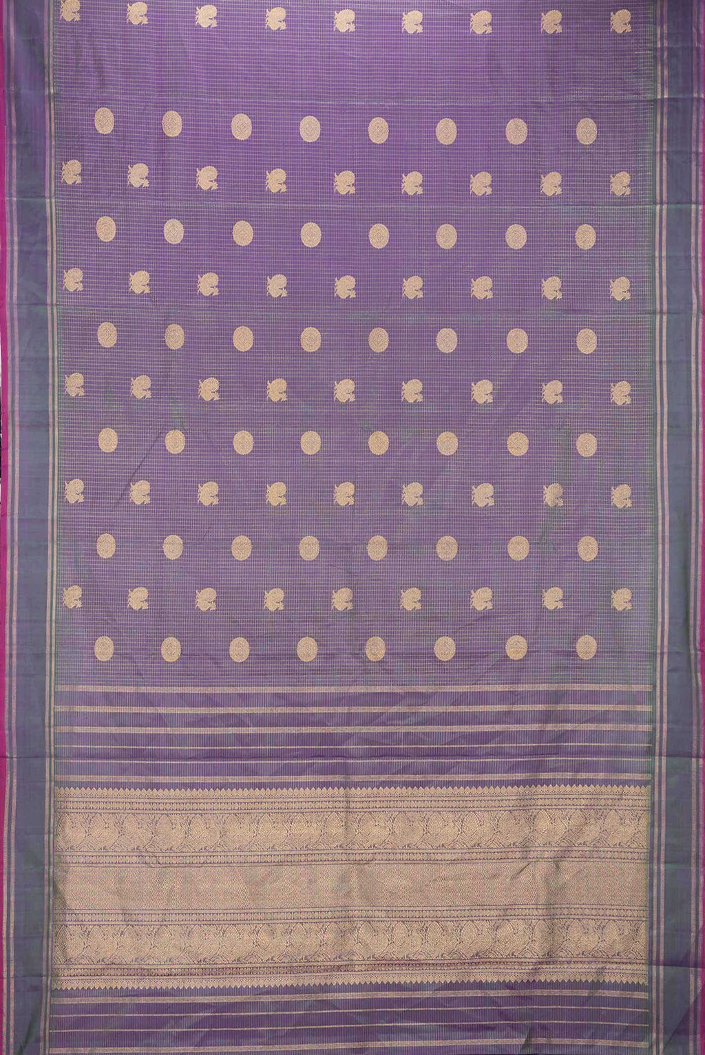 Pure Silk Pure Zari Peacock Blue Dual Tone Kanchipuram Saree