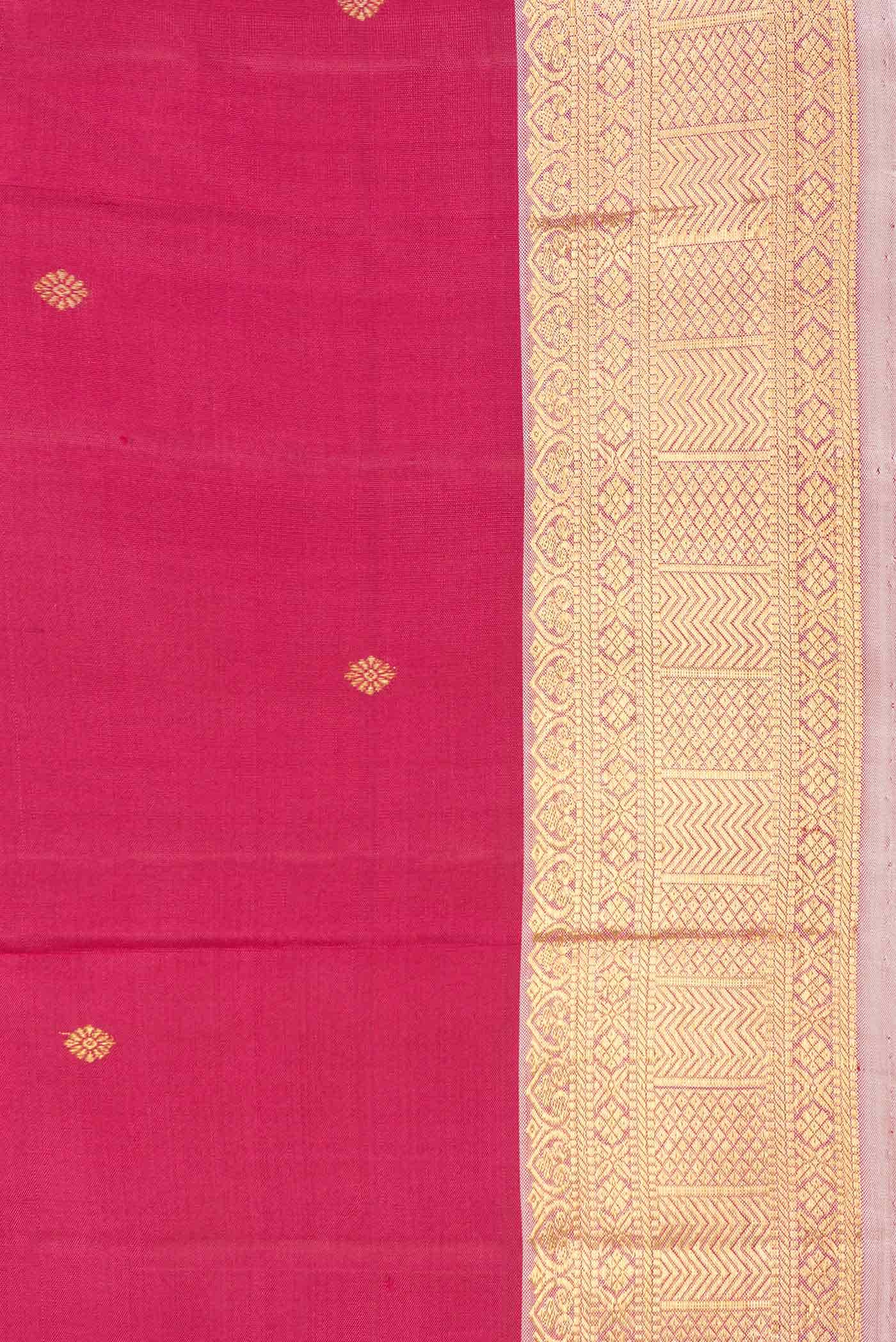 Pure Silk Pure Zari Maroon Dual Tone Kanchipuram Saree