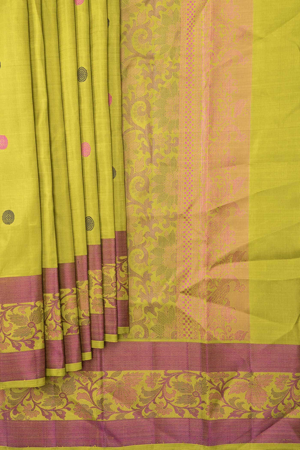Green Dual Tone Kanchipuram Silk Saree