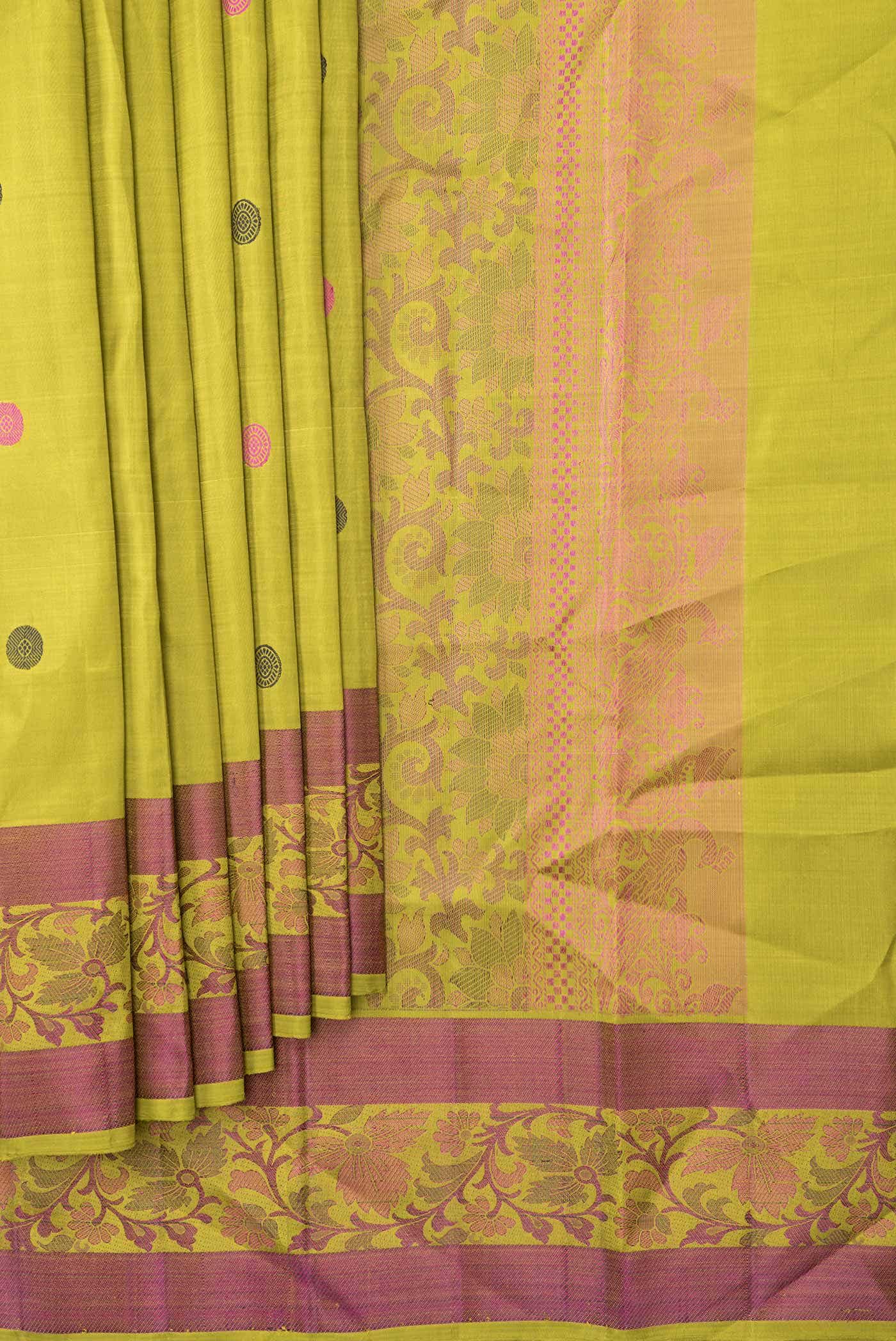 Green Dual Tone Kanchipuram Silk Saree