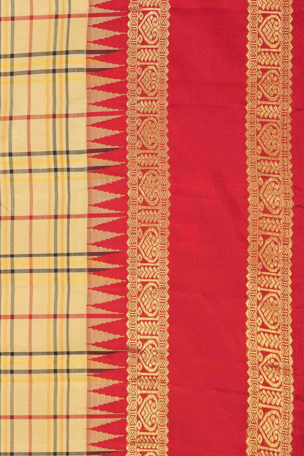 Pure Silk Pure Zari Sandal Dual Tone Kanchipuram Saree