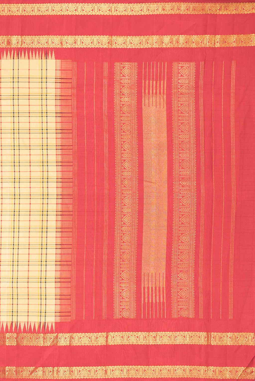 Pure Silk Pure Zari Sandal Dual Tone Kanchipuram Saree