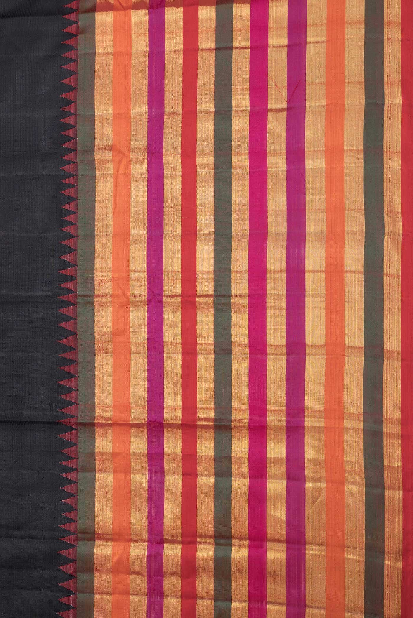 Pure Silk Pure Zari Black Kanchipuram Saree