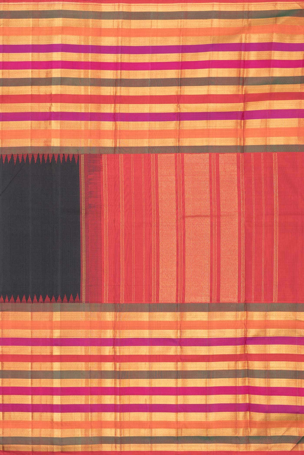 Pure Silk Pure Zari Black Kanchipuram Saree
