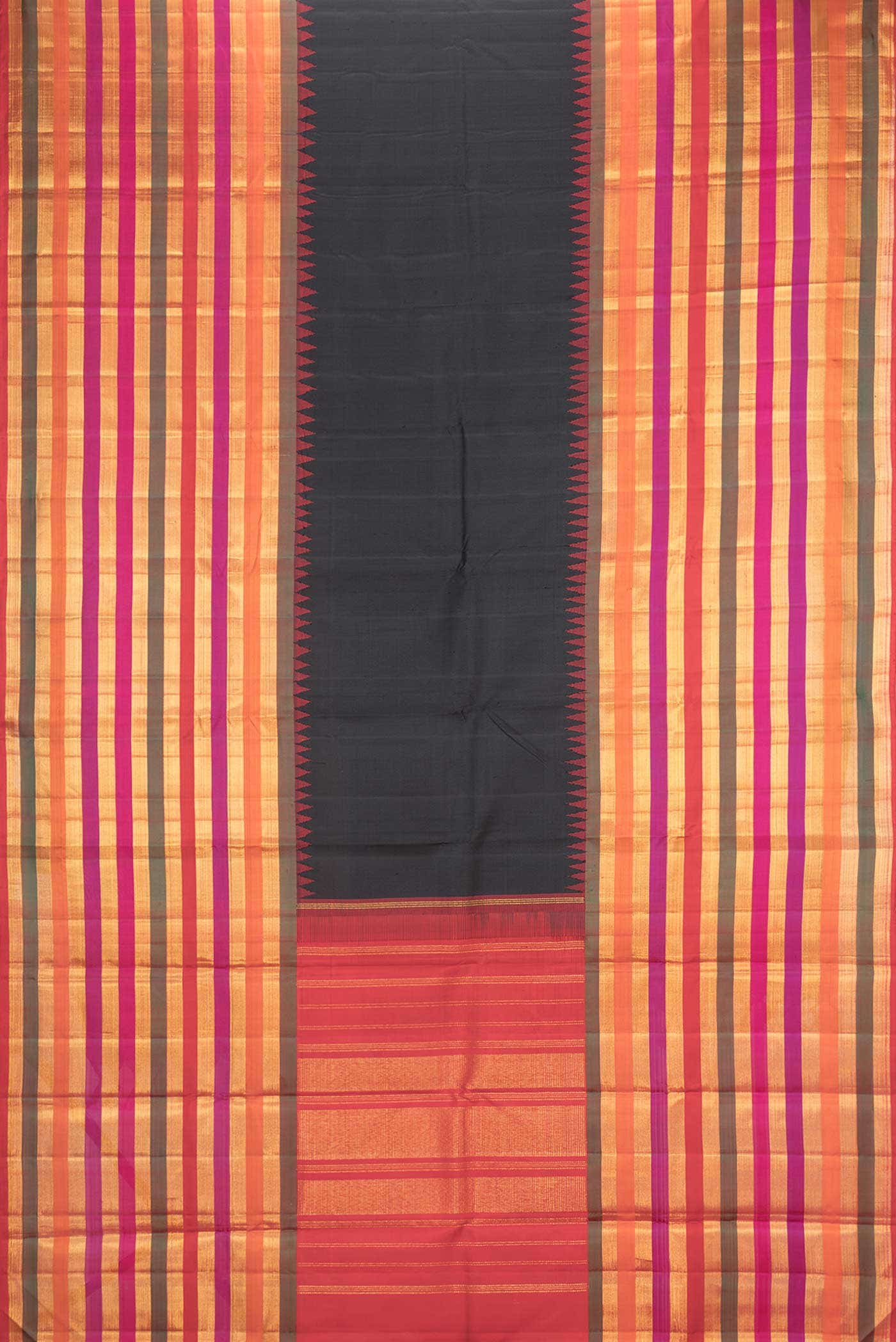 Pure Silk Pure Zari Black Kanchipuram Saree