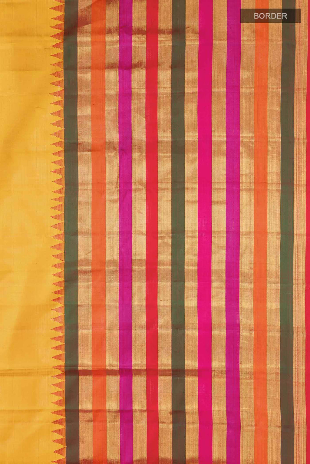 Pure Silk Pure Zari Yellow Kanchipuram Saree