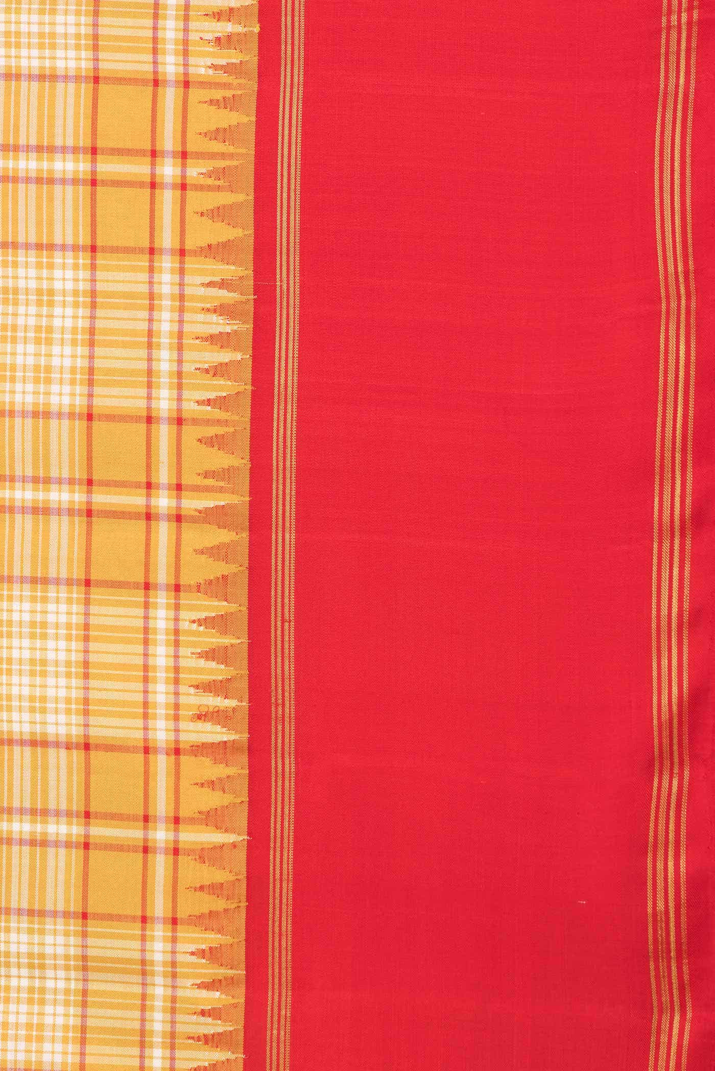 Pure Silk Pure Zari Mustard Dual Tone Kanchipuram Saree