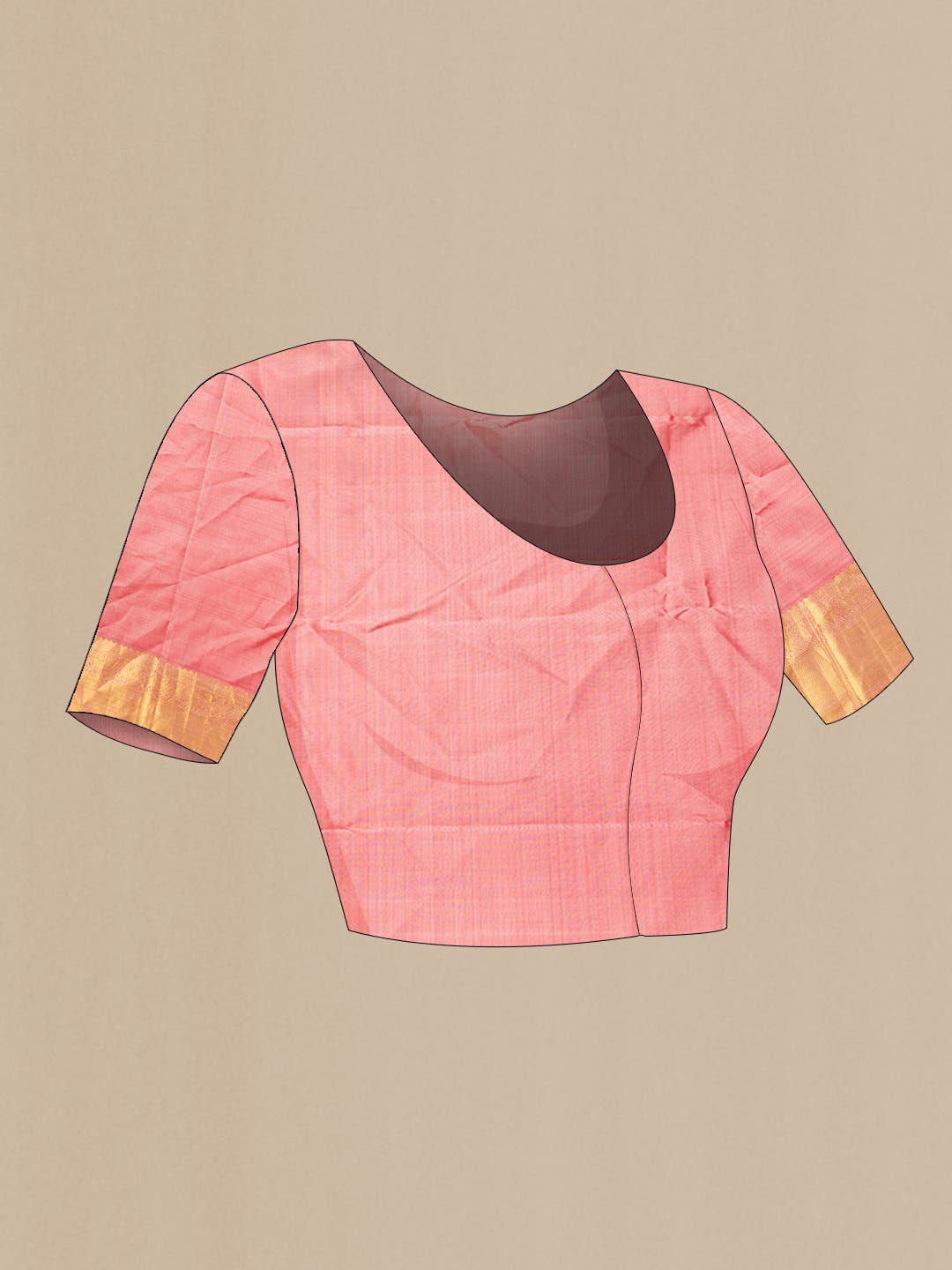 Peach Dual Tone Kanchipuram Silk Saree