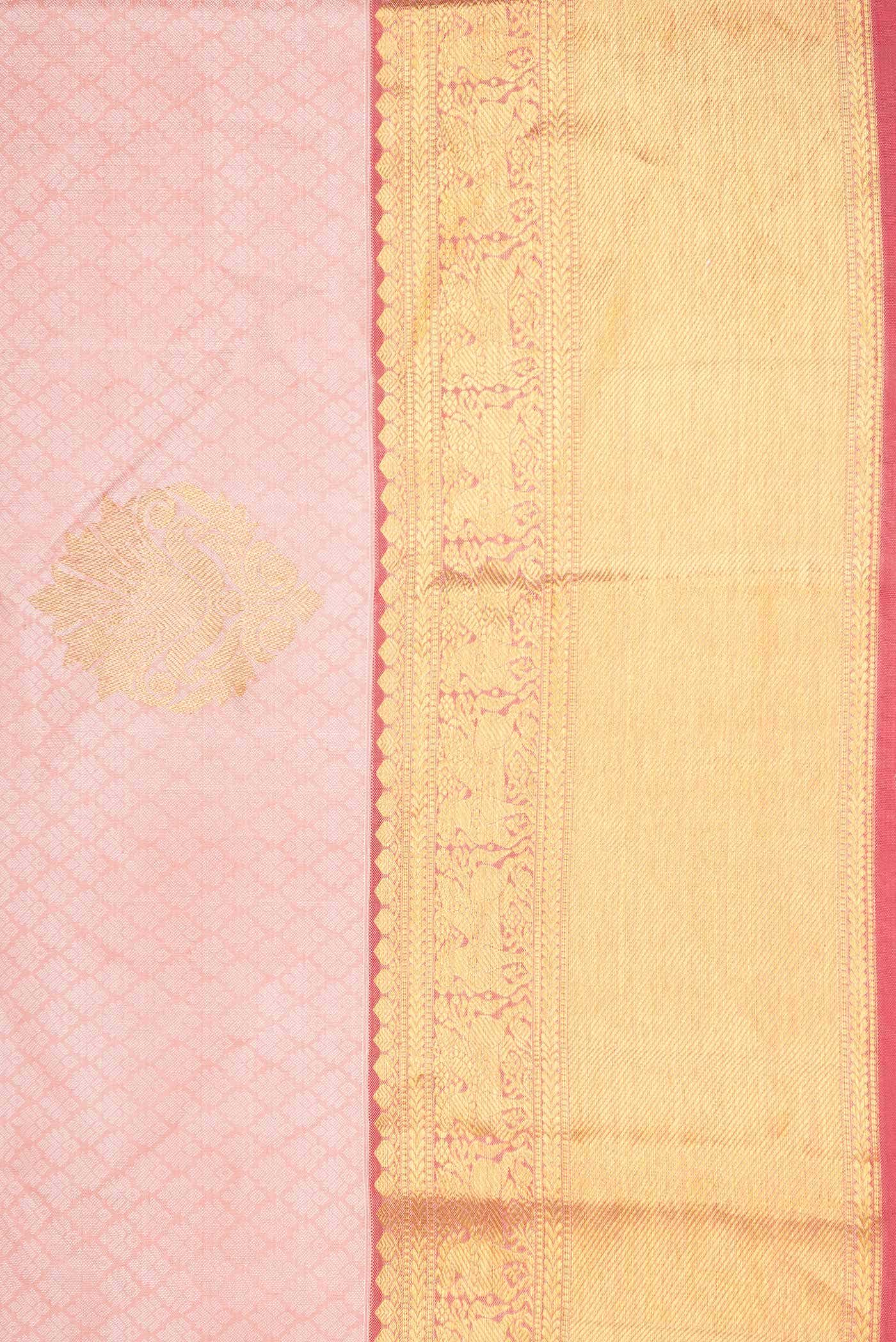 Peach Dual Tone Kanchipuram Silk Saree