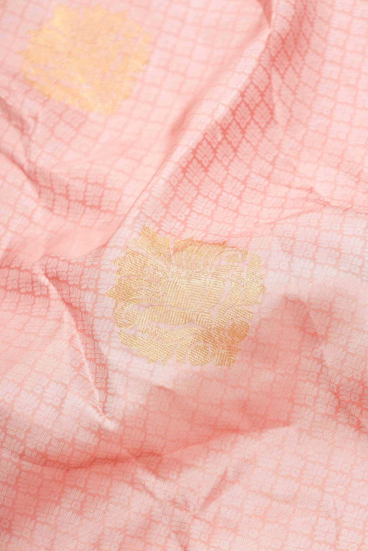 Peach Dual Tone Kanchipuram Silk Saree