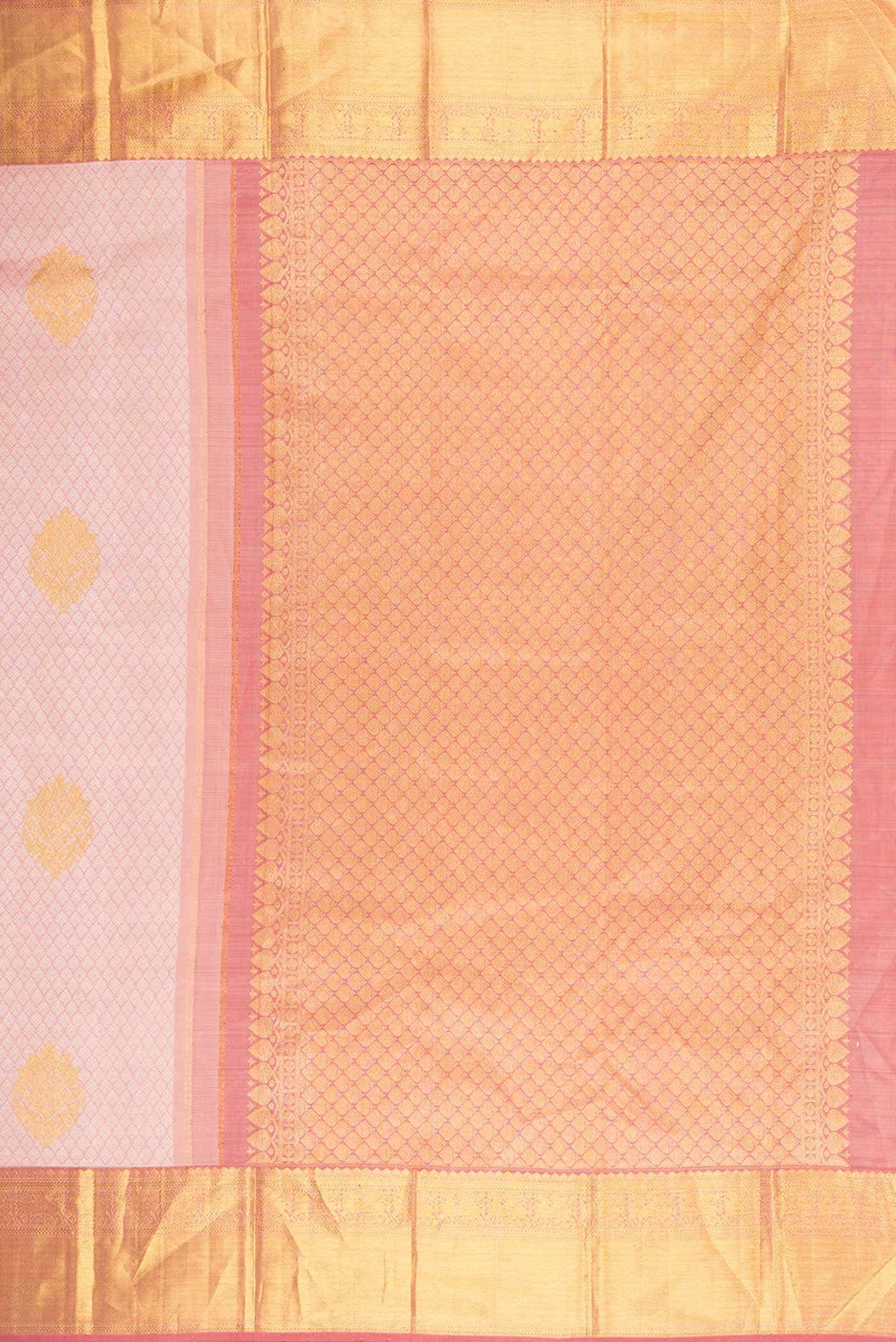 Peach Dual Tone Kanchipuram Silk Saree