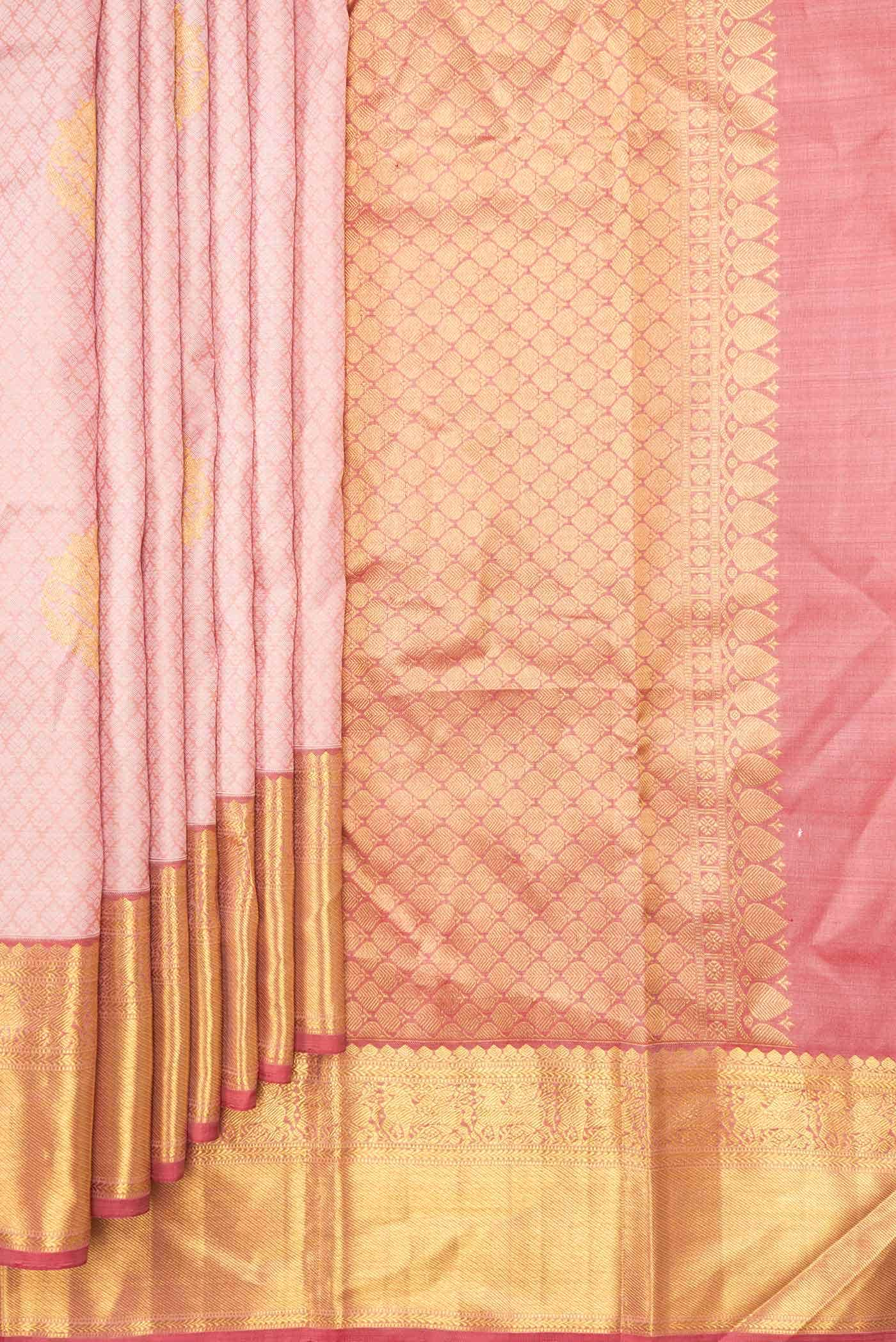 Peach Dual Tone Kanchipuram Silk Saree