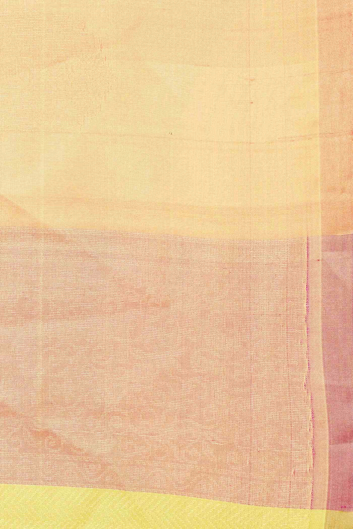 Pinkish Yellow Dual Tone Soft Silk Saree