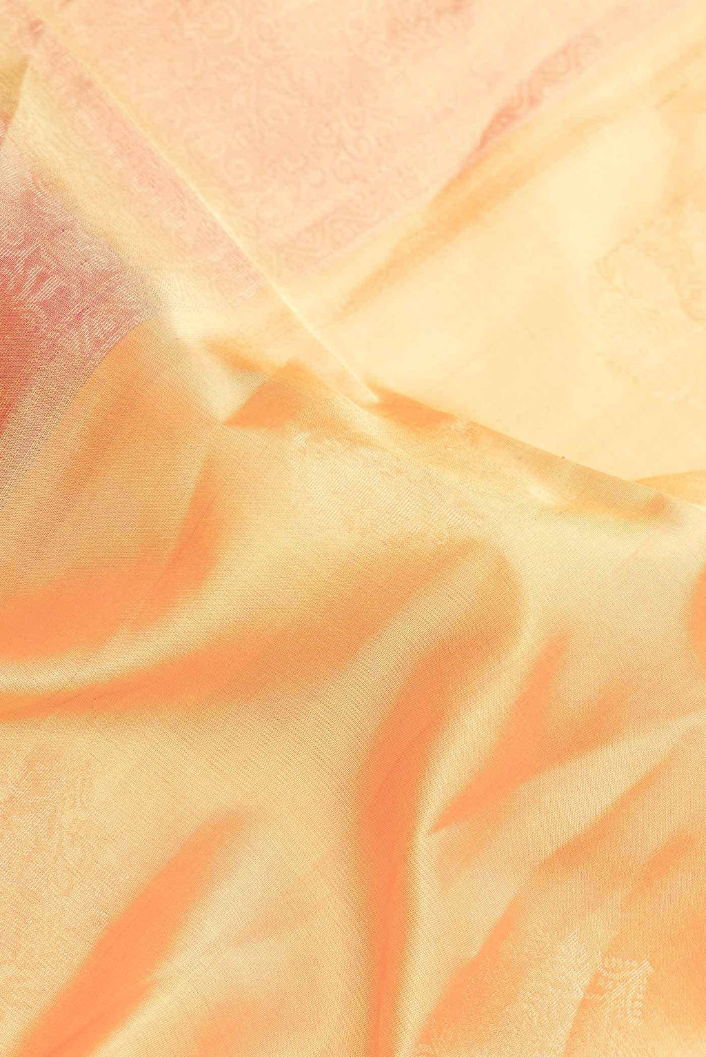 Pinkish Yellow Dual Tone Soft Silk Saree