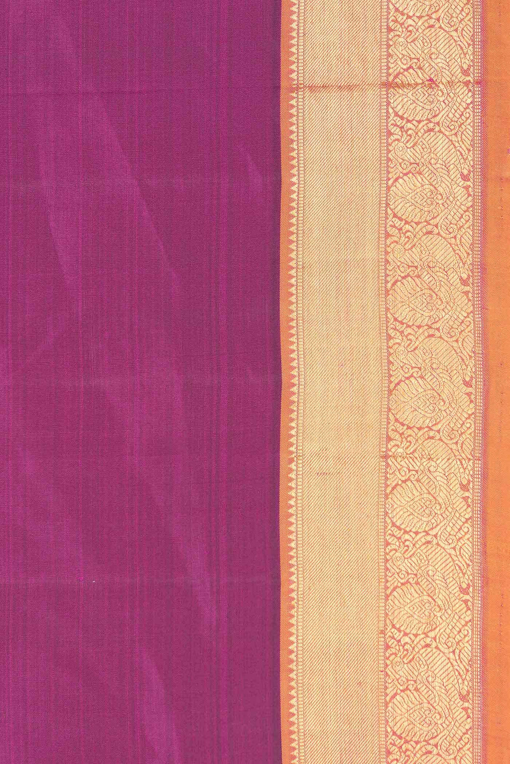Pure Silk Pure Zari Magenta Dual Tone Kanchipuram Saree