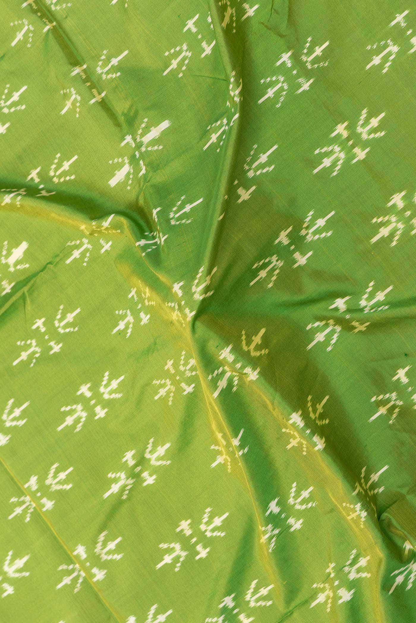 Parrot Green Dual Tone Double Ikat Saree