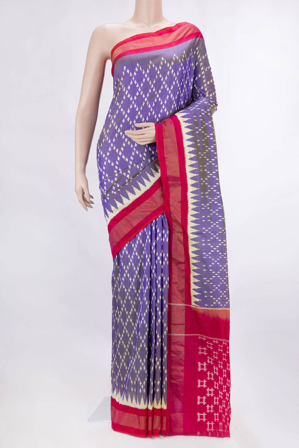 Light Blue Dual Tone Double Ikat Saree