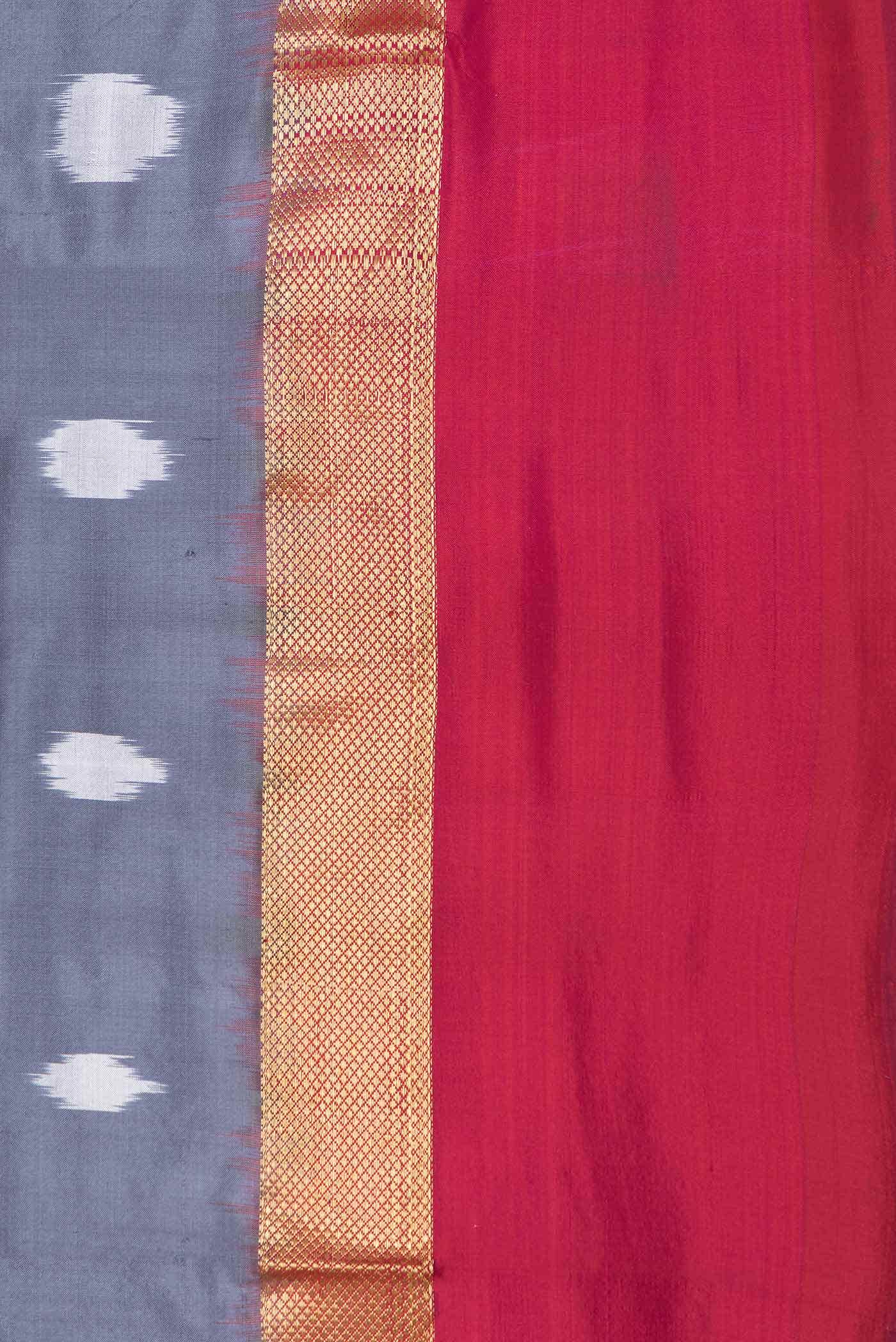 Grey Dual Tone Double Ikat Saree