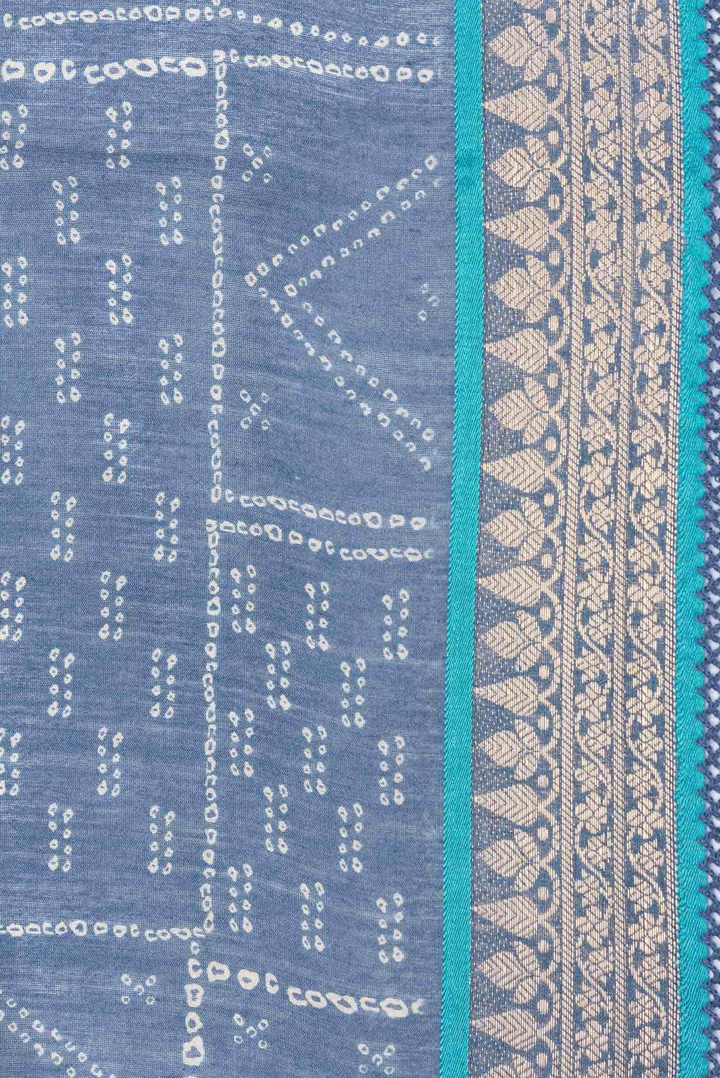 Blue Grey Dual Tone Tussar Silk Saree