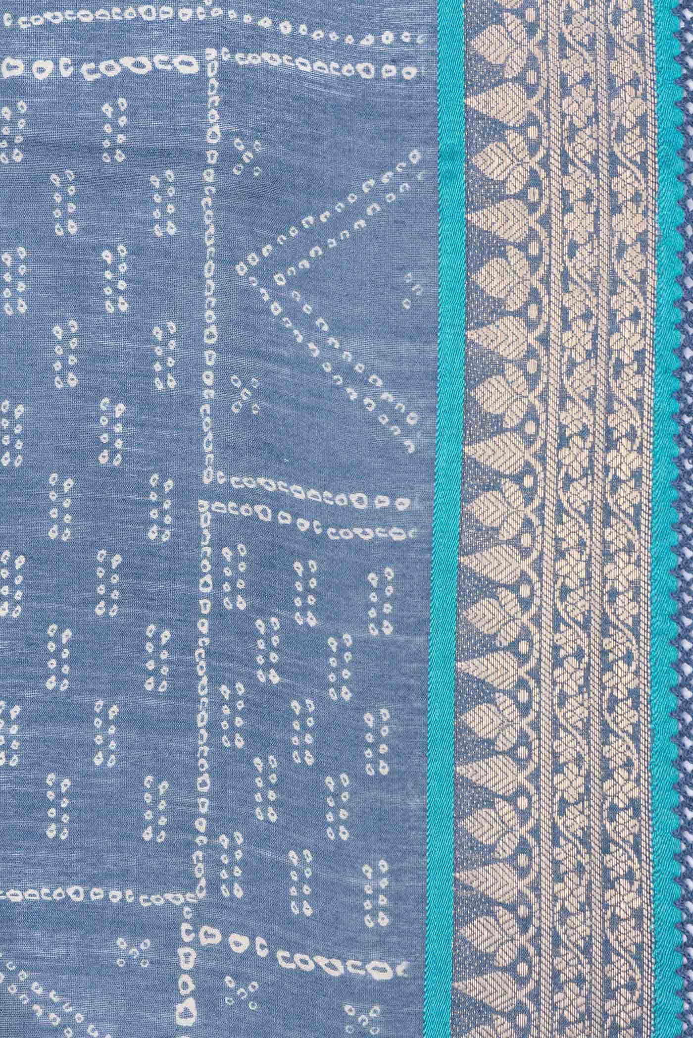 Blue Grey Dual Tone Tussar Silk Saree