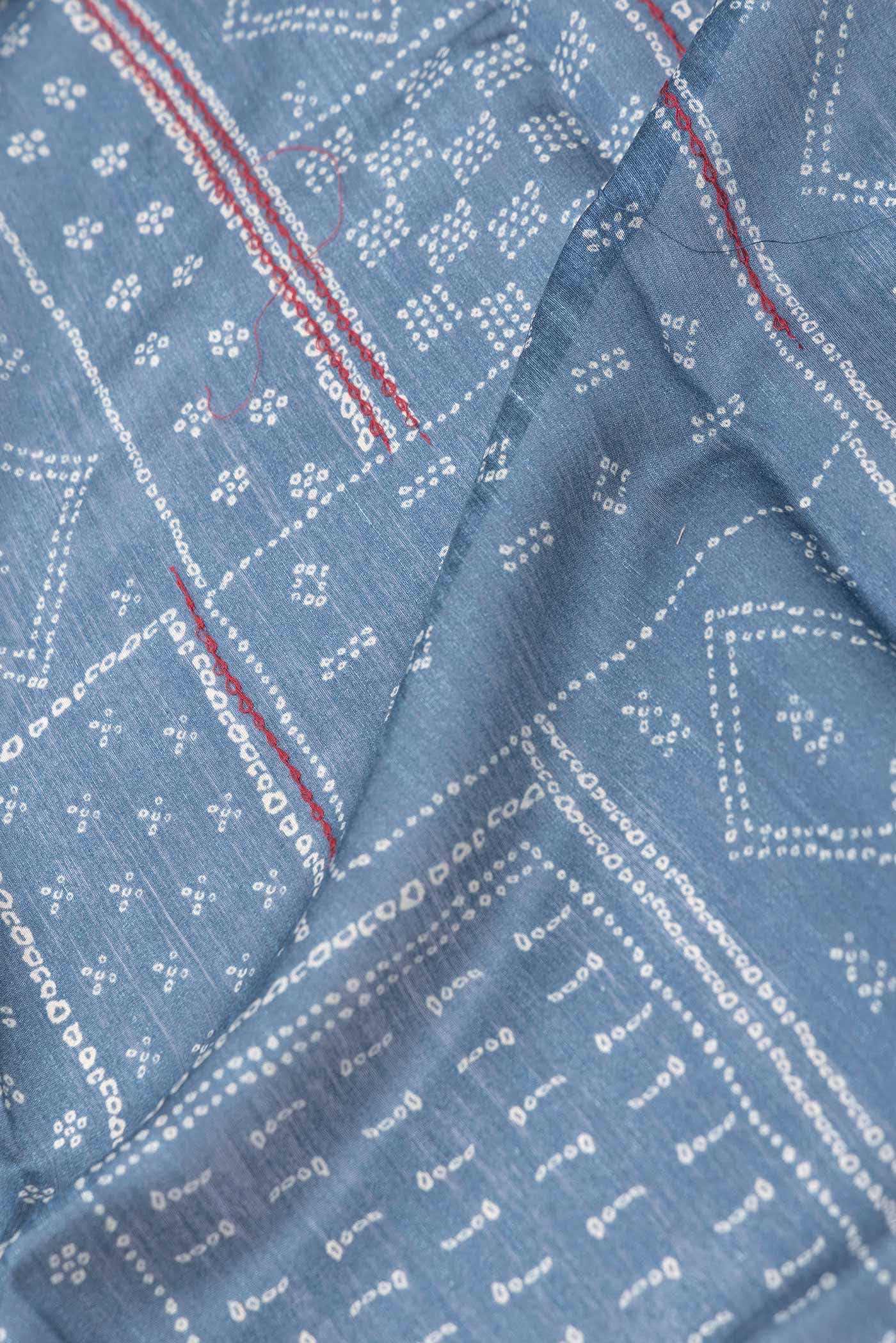 Blue Grey Dual Tone Tussar Silk Saree