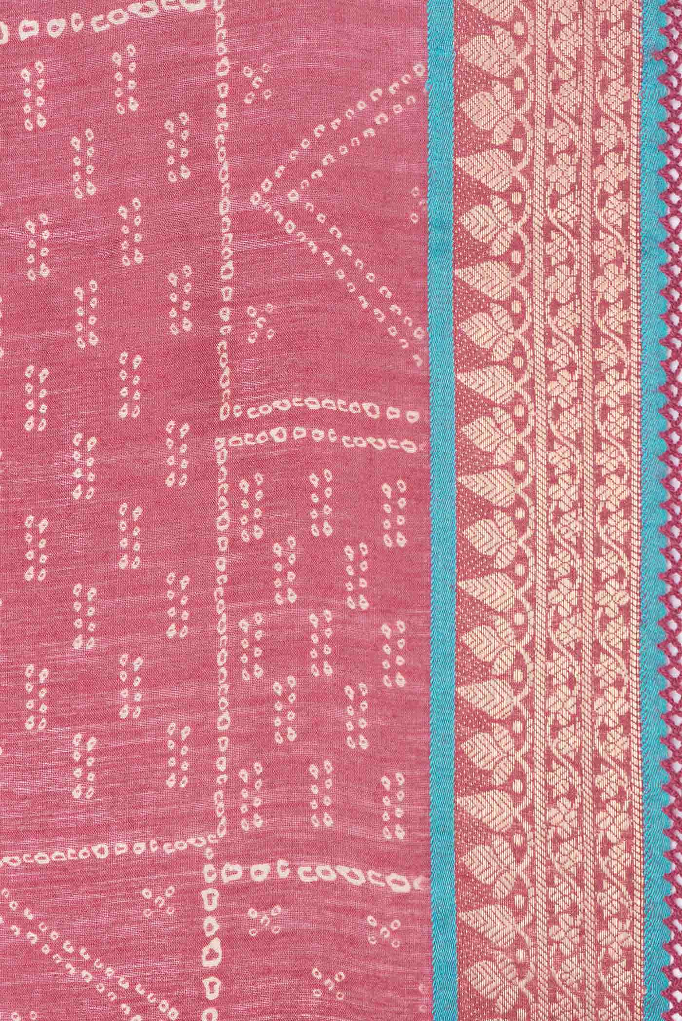 Dark Pink Dual Tone Tussar Silk Saree