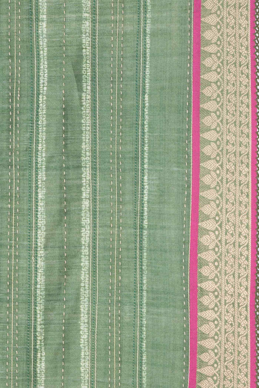 Green Dual Tone Tussar Silk Saree