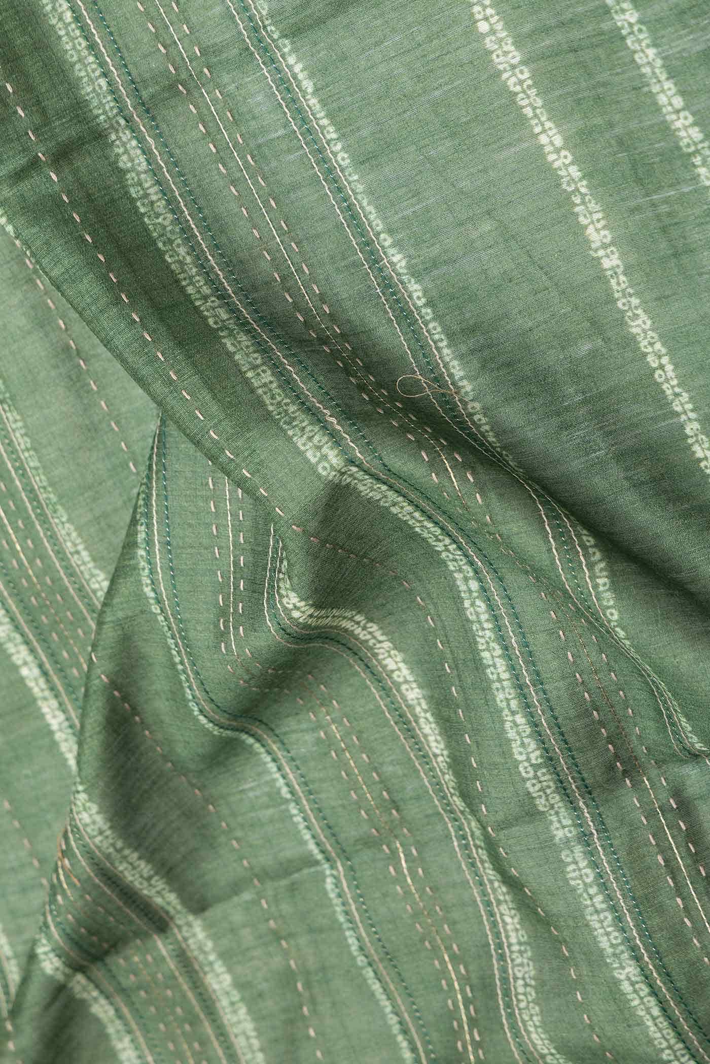 Green Dual Tone Tussar Silk Saree