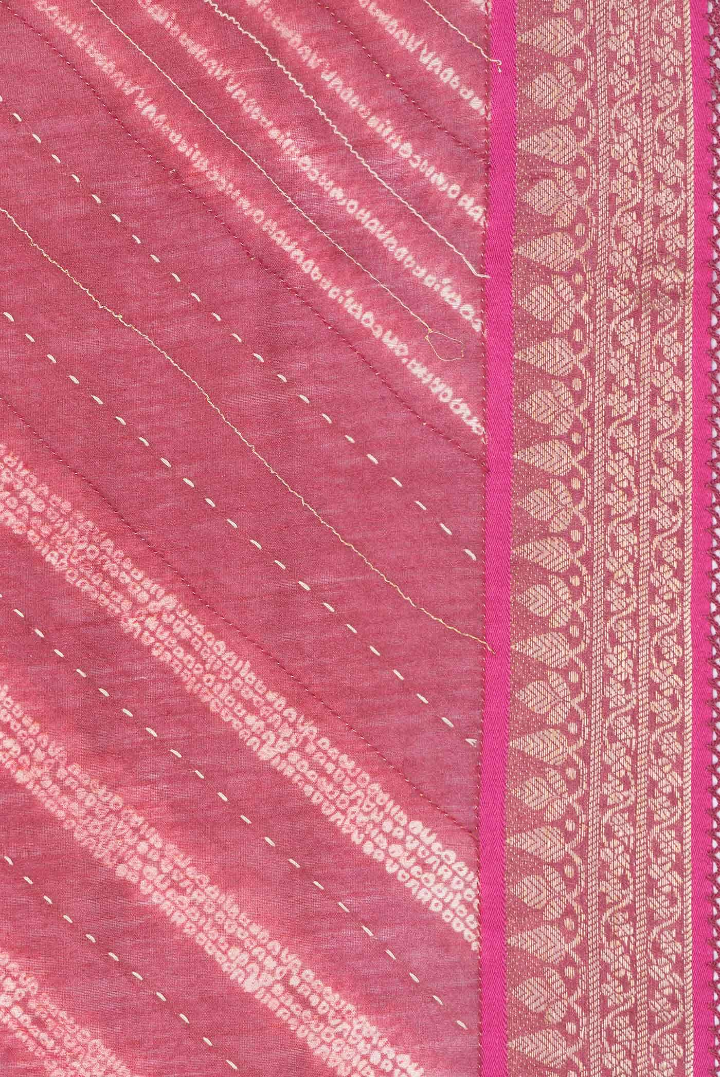 Dark Pink Dual Tone Tussar Silk Saree