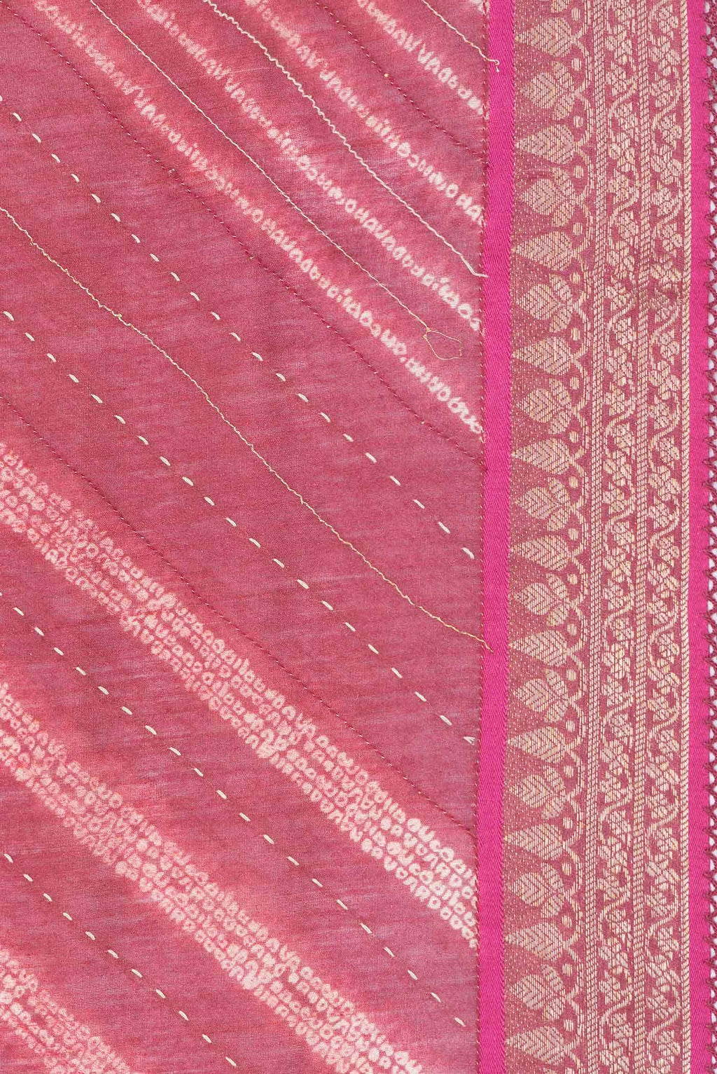 Dark Pink Dual Tone Tussar Silk Saree