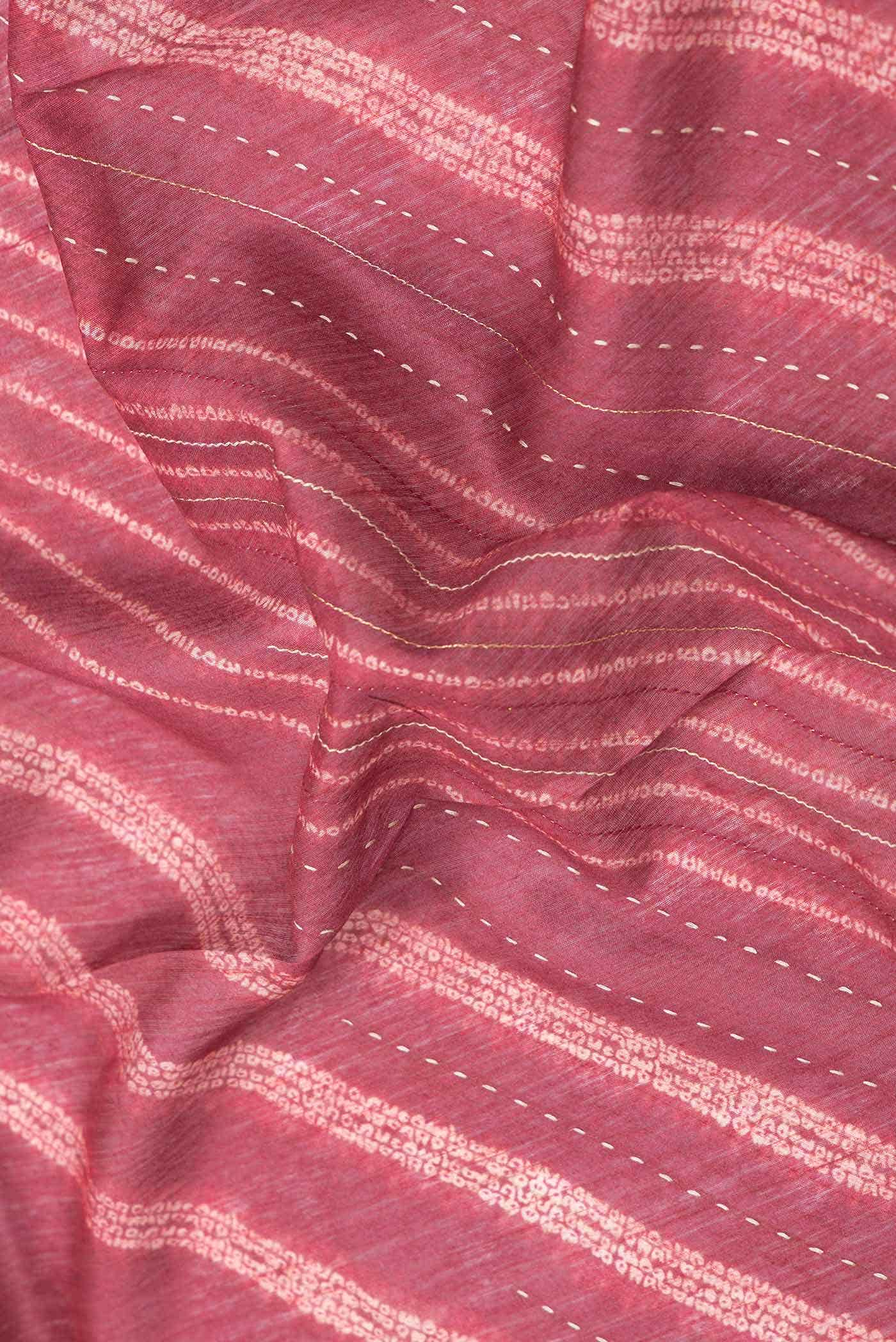 Dark Pink Dual Tone Tussar Silk Saree