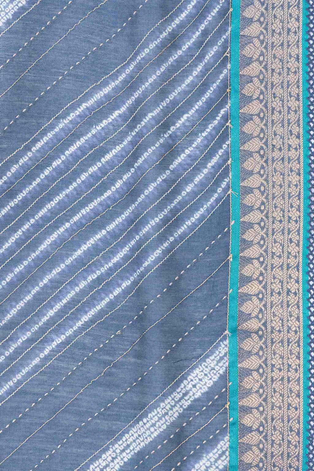 Blue Grey Dual Tone Tussar Silk Saree
