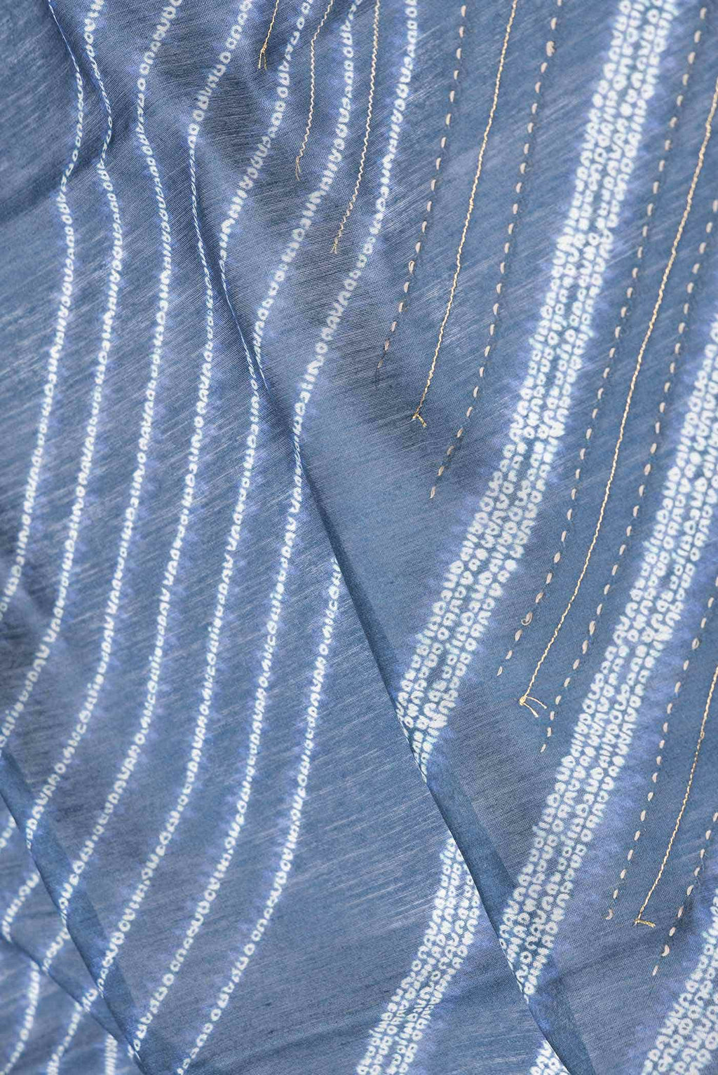 Blue Grey Dual Tone Tussar Silk Saree