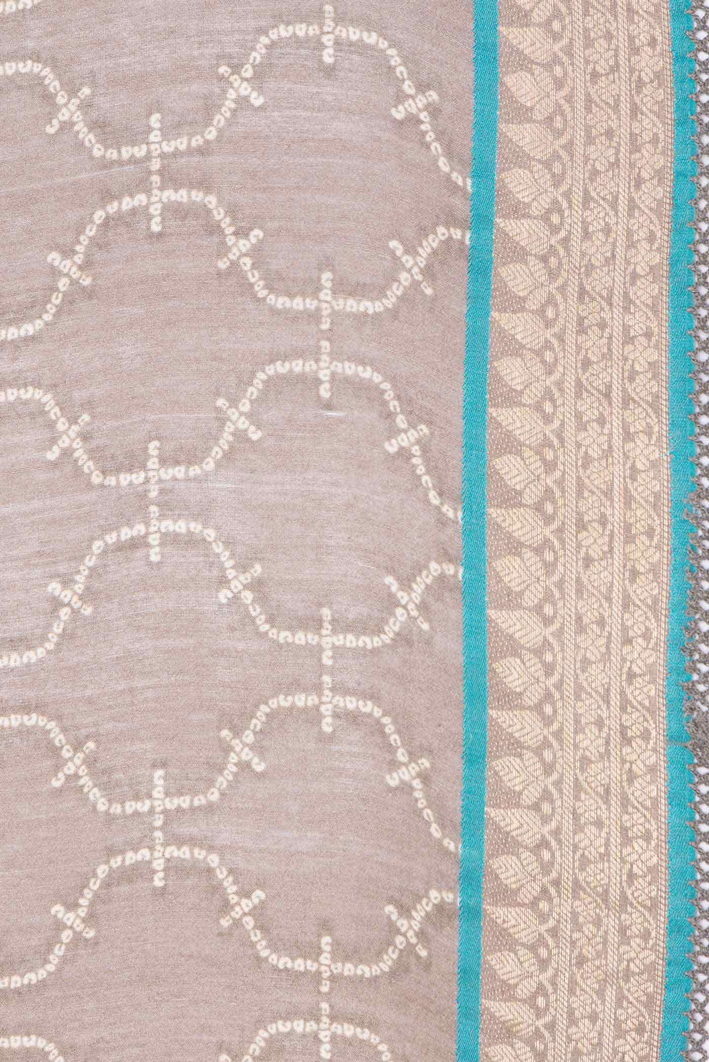 Beige Dual Tone Tussar Silk Saree