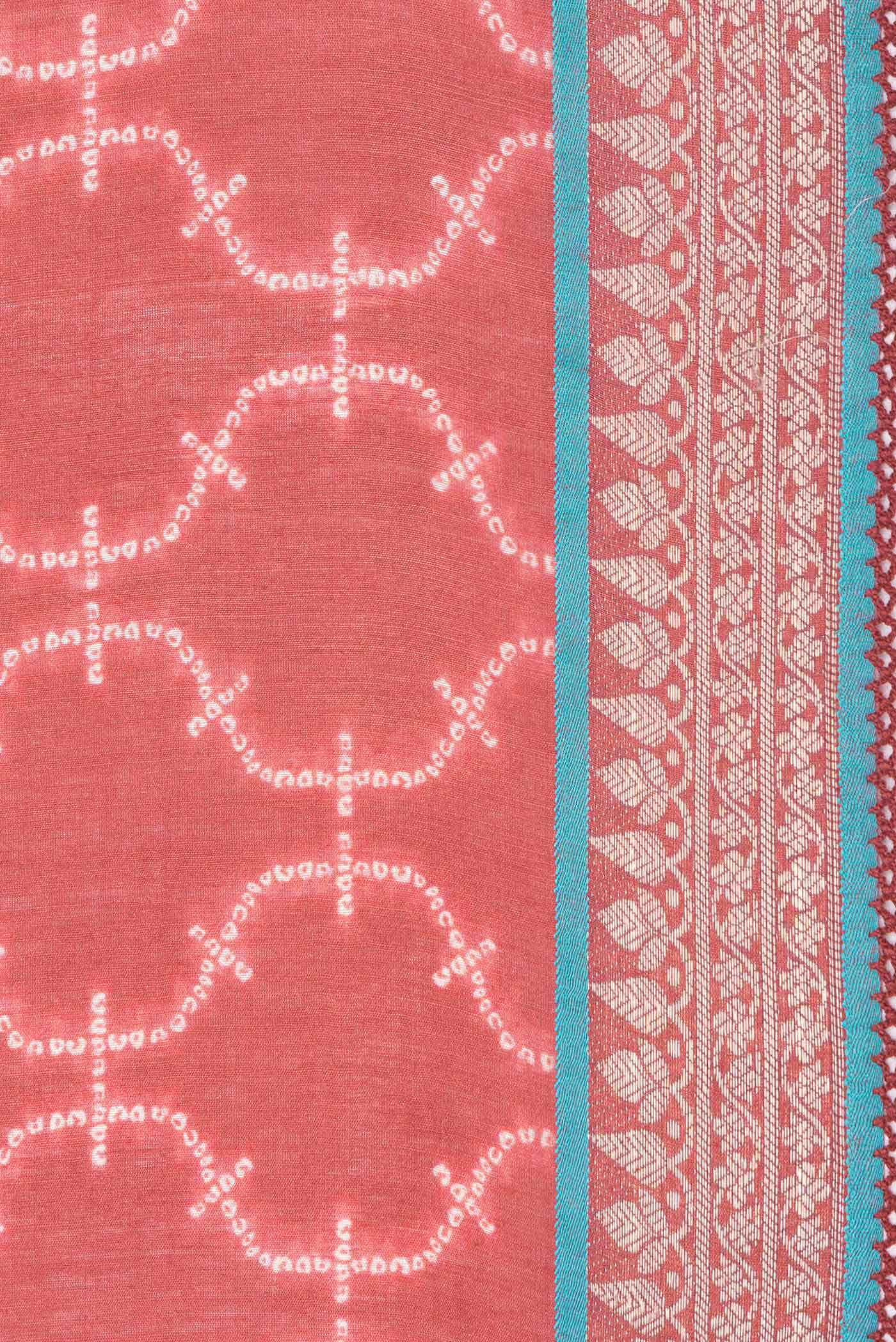 Red Dual Tone Tussar Silk Saree