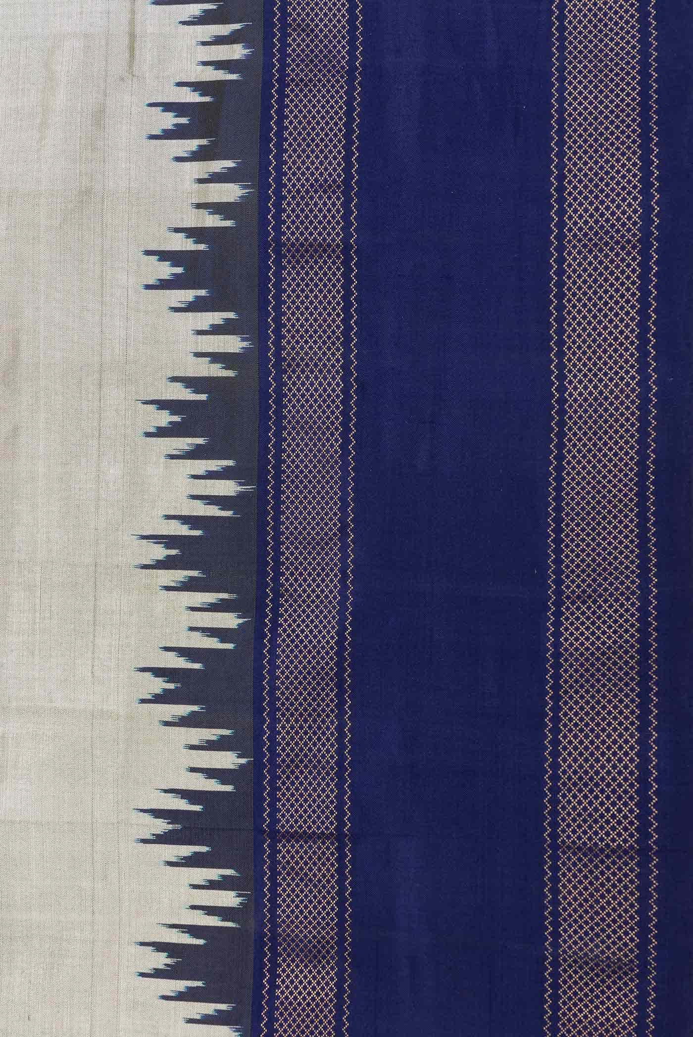 Grey Dual Tone Double Ikat Saree